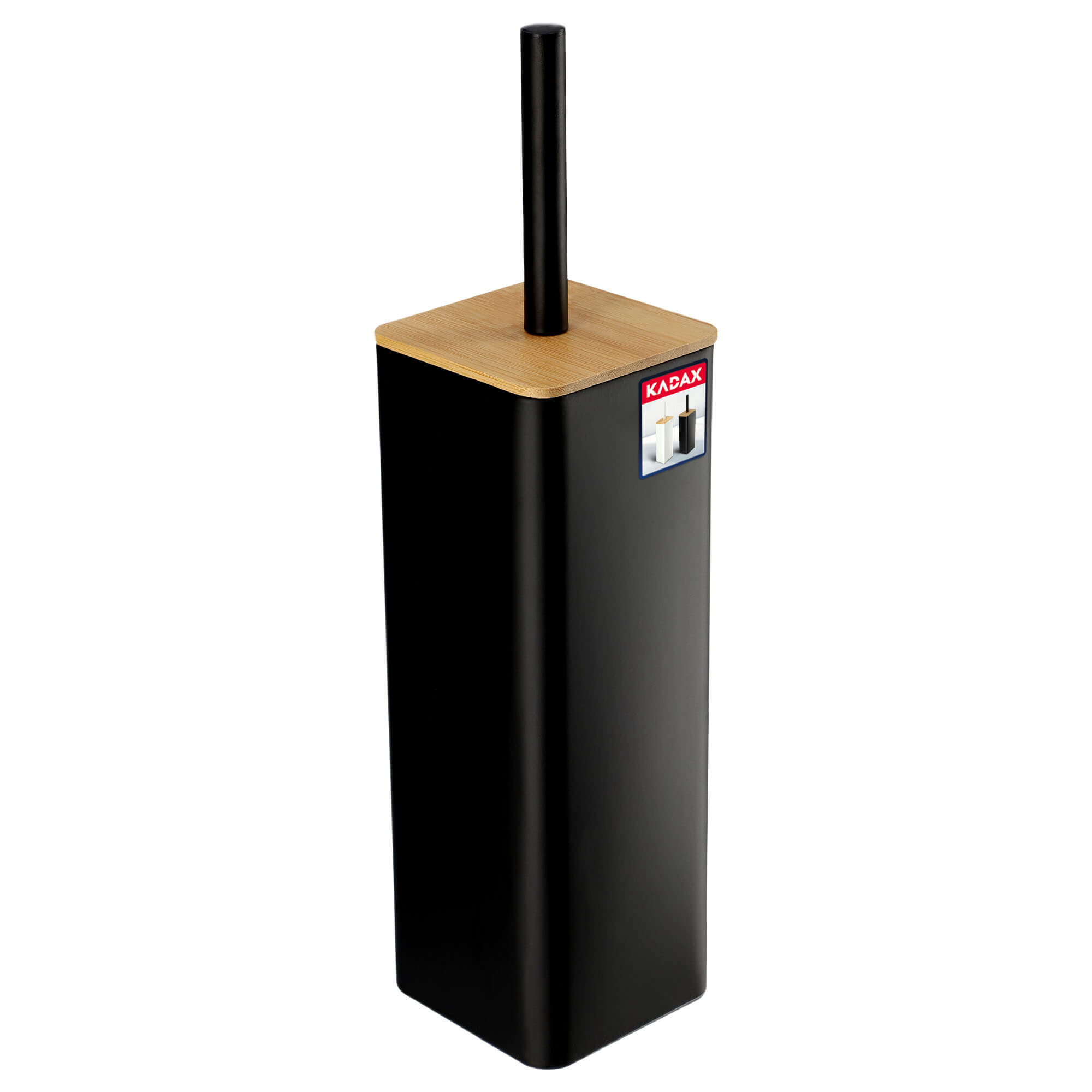 Szczotka do WC z pojemnikiem Piras 39 cm, czarna