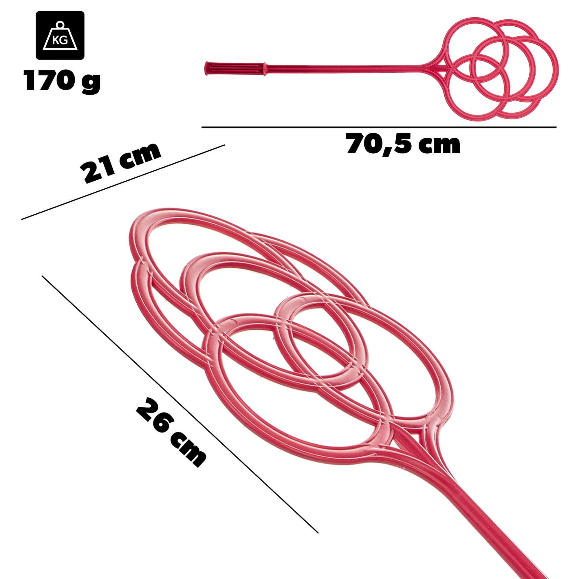 Trzepaczka do dywanów Caussin 70.5 x 21 cm czerwona