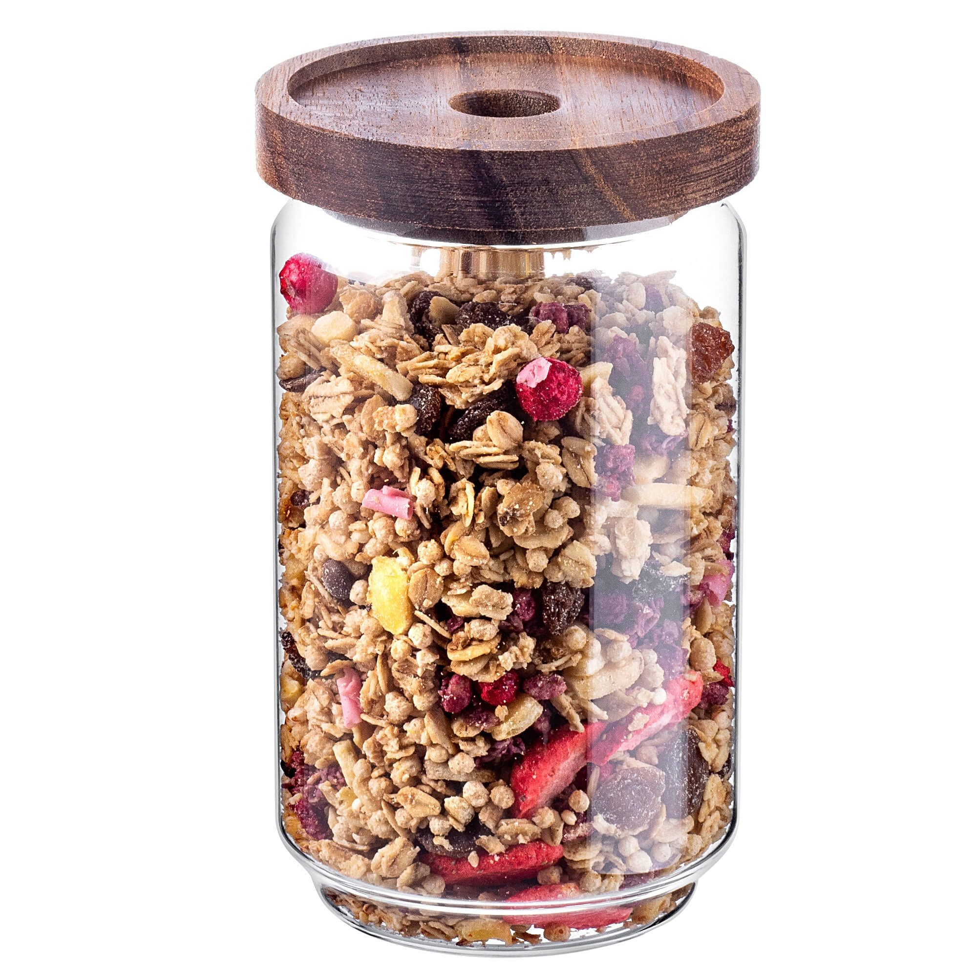 Pojemnik szklany na żywność Rucce z drewnianą pokrywką 750ml