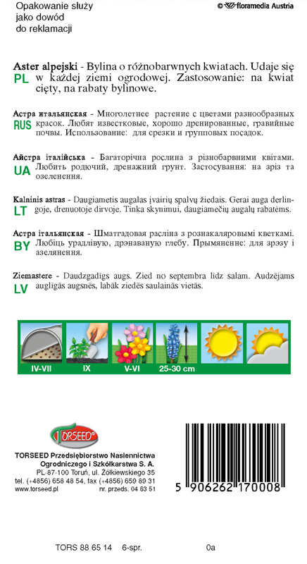 Aster alpejski - Aster alpinus mieszanka 0,5g