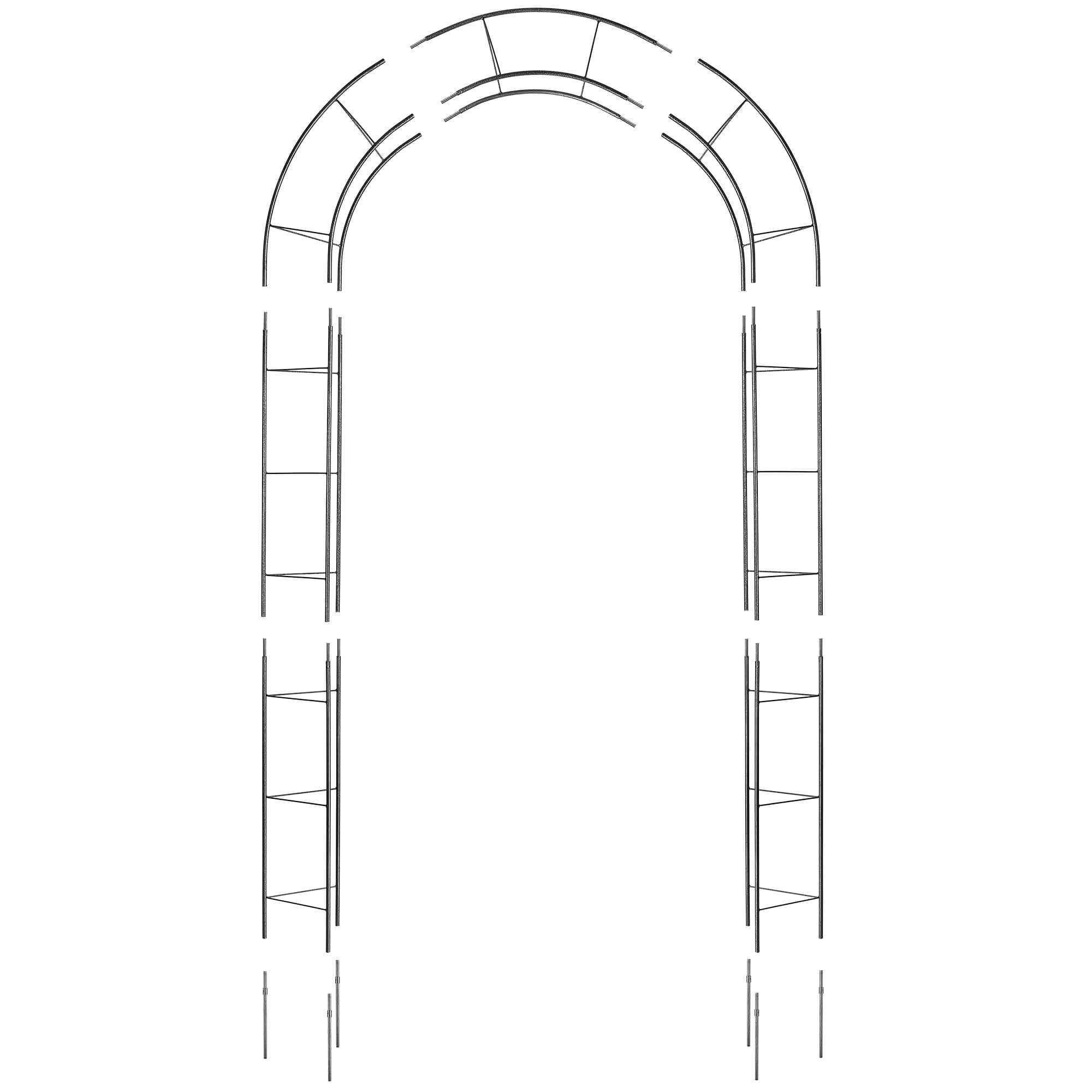 Pergola ogrodowa na kwiaty 273 cm, czarna