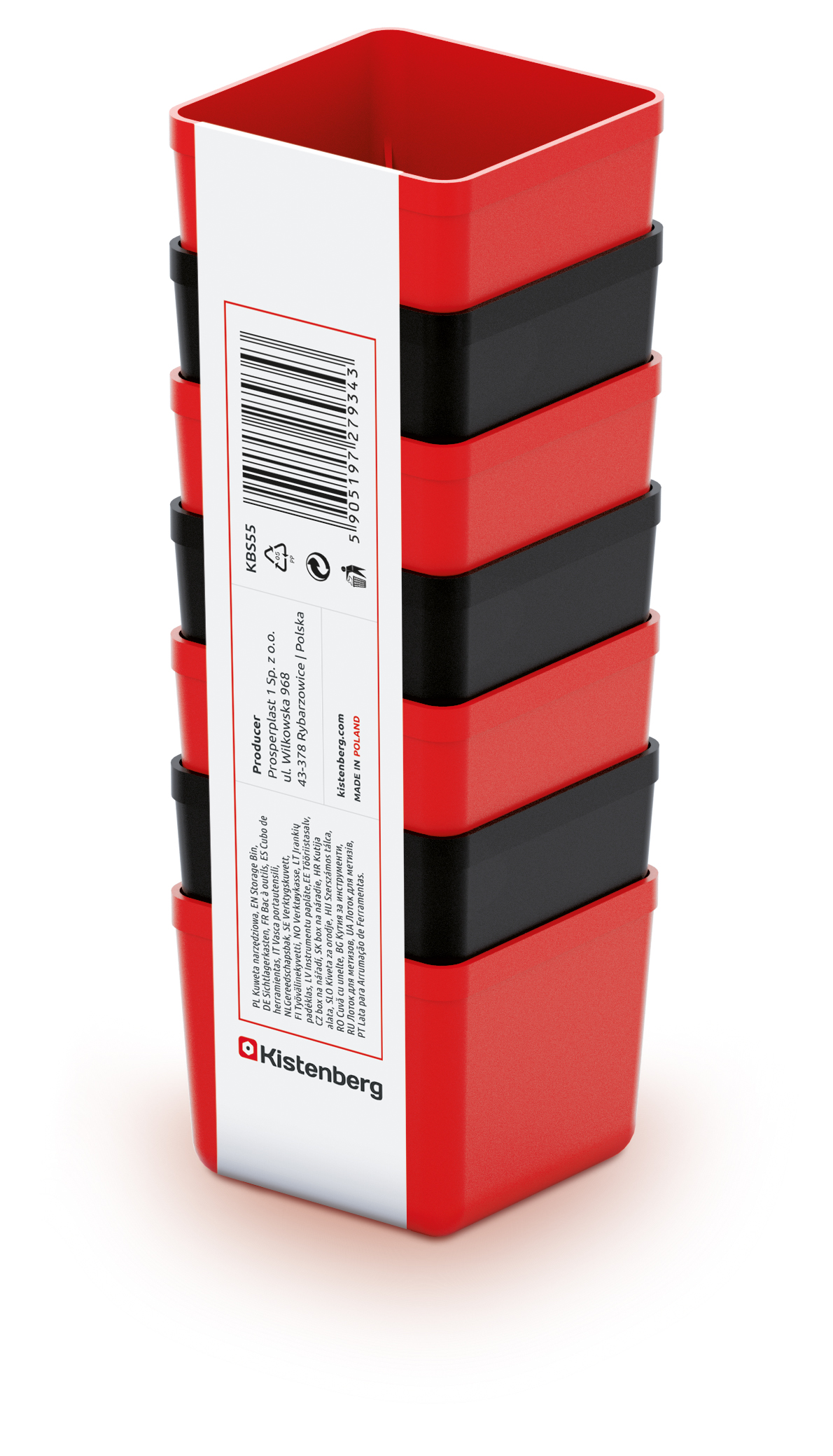 KISTENBERG Zestaw kubeczków Unite Box 55 - KBS55 - czerwony