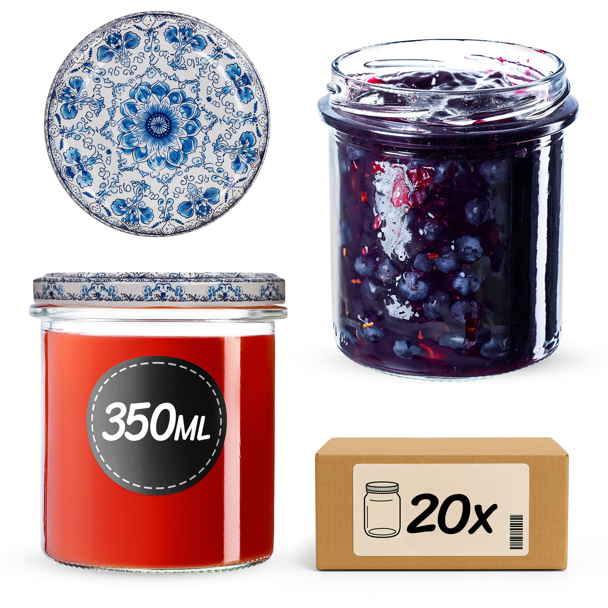 Słoiki na przetwory Avila 350ml fi82mm 20szt + wieczko Ceramics 2
