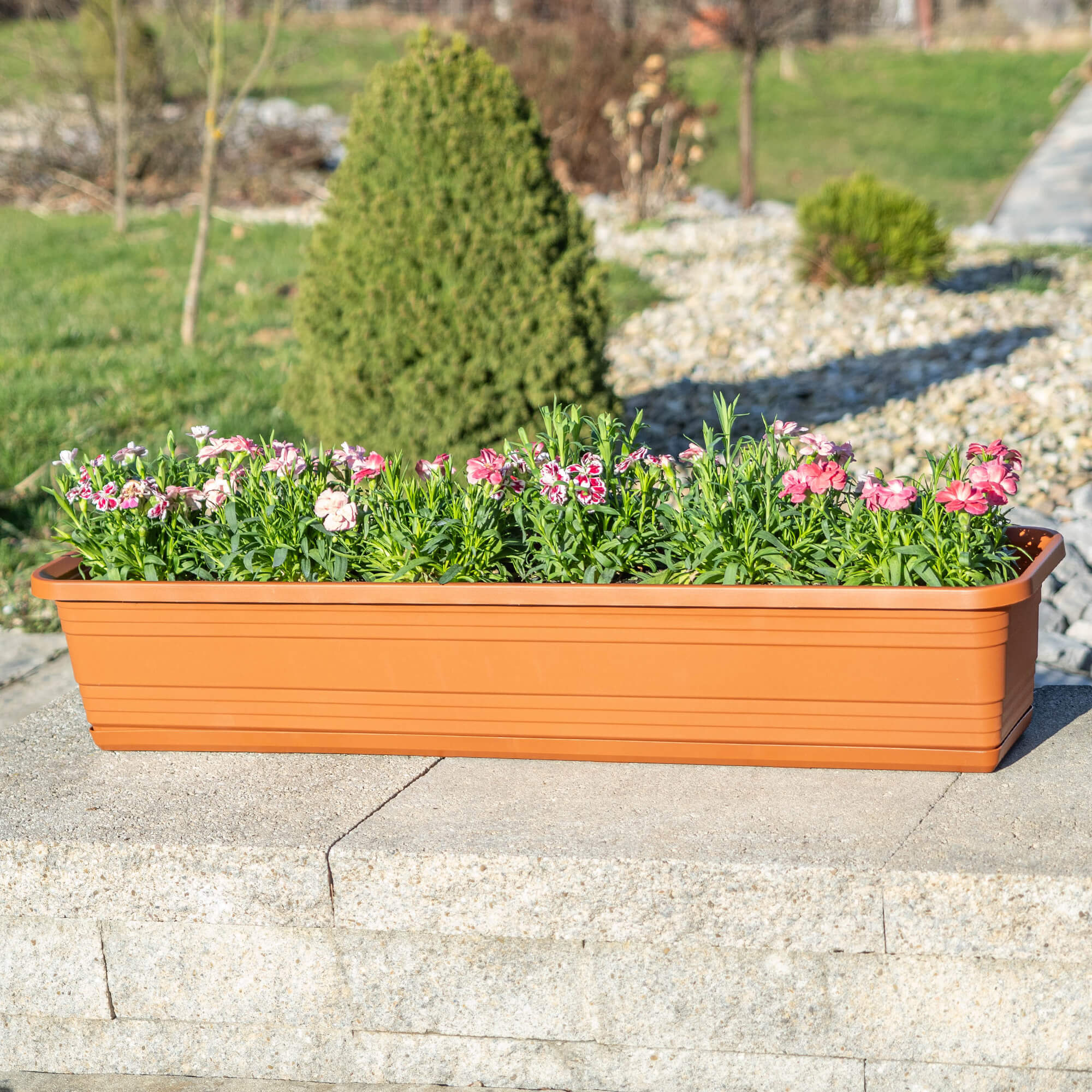 Skrzynka balkonowa z podstawką Paulin 60cm terrakota