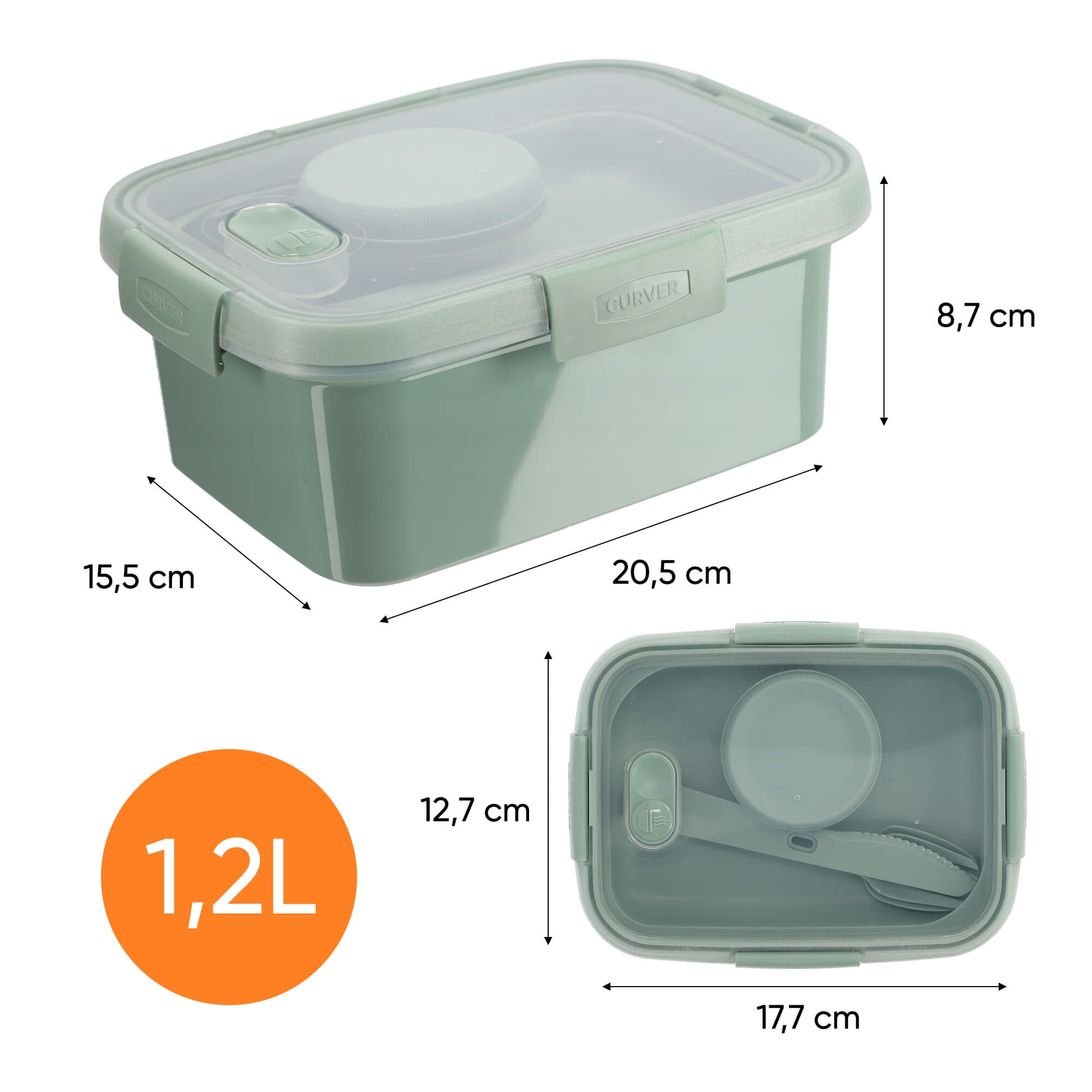 Pojemniki na żywność Curver Eco zielone 4 szt.