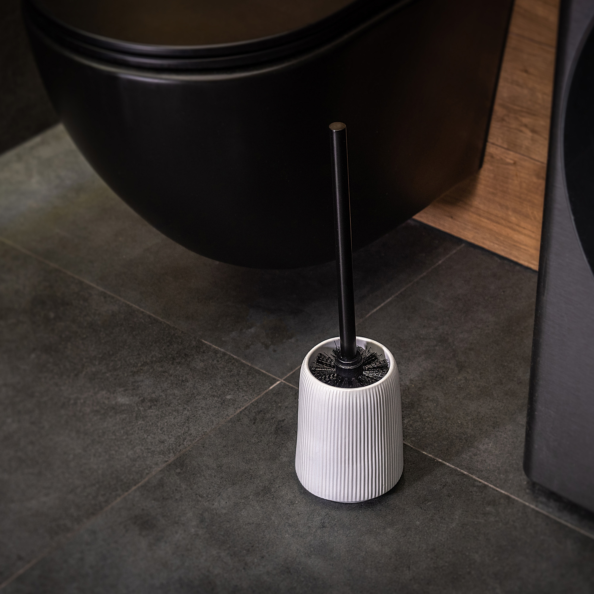 Zestaw łazienkowy Mataro szczotka do WC + dozownik na mydło, biały