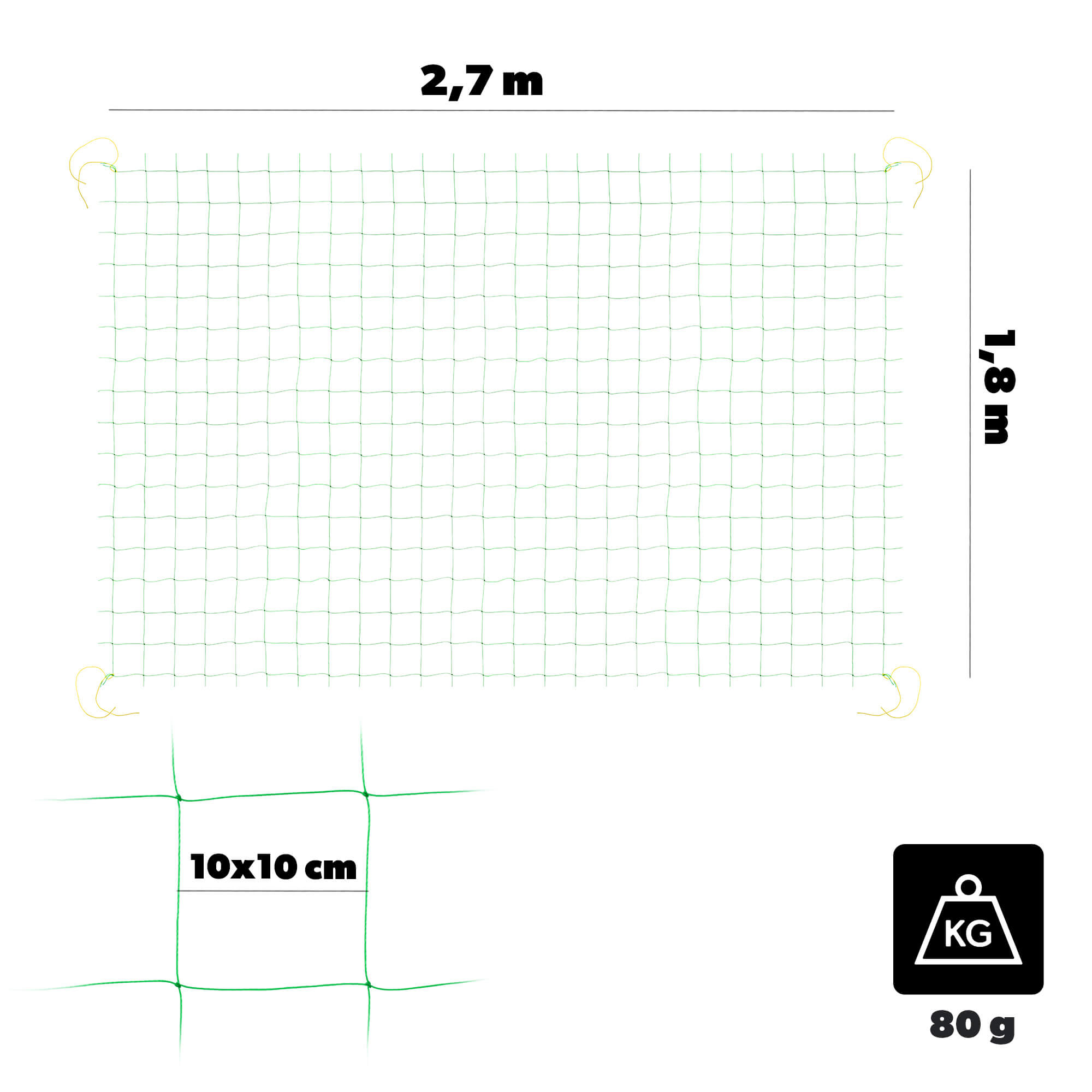 Siatka ogrodowa do roślin pnących Loudun 1.8 x 2.7 m zielona