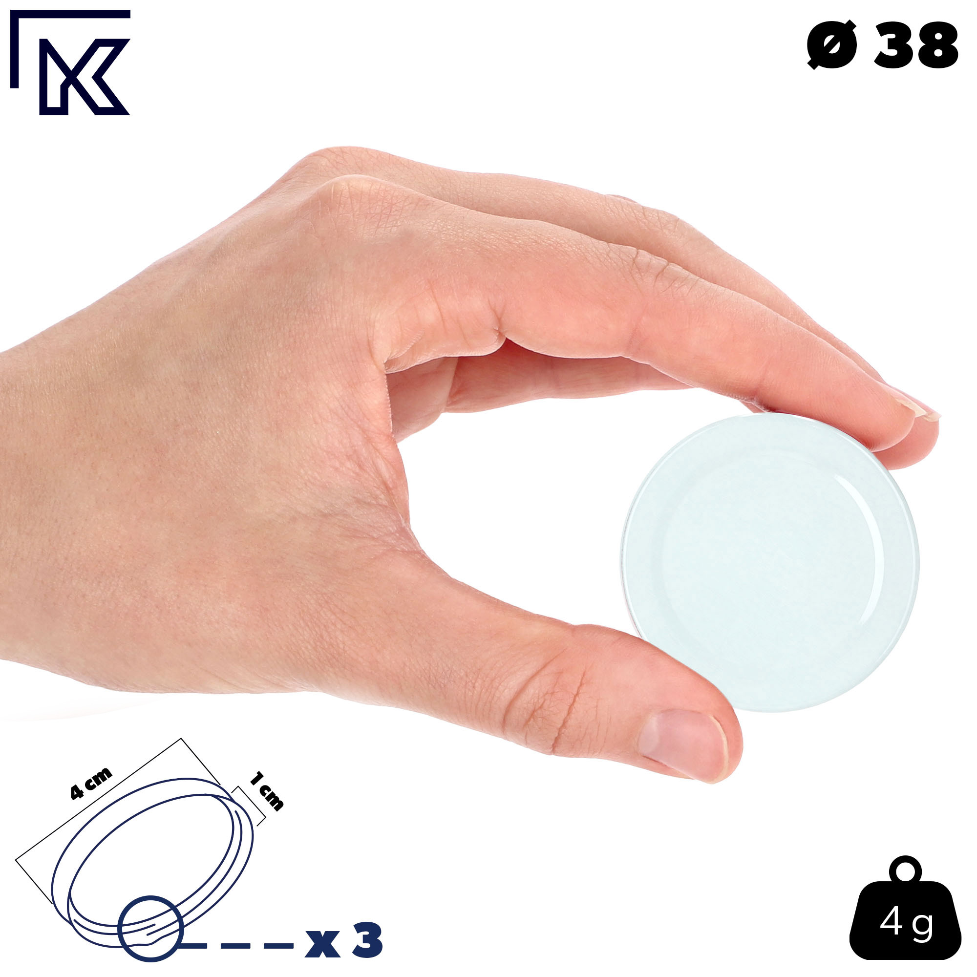 Metalowe wieczka do słoików i butelek 10szt fi 38mm białe