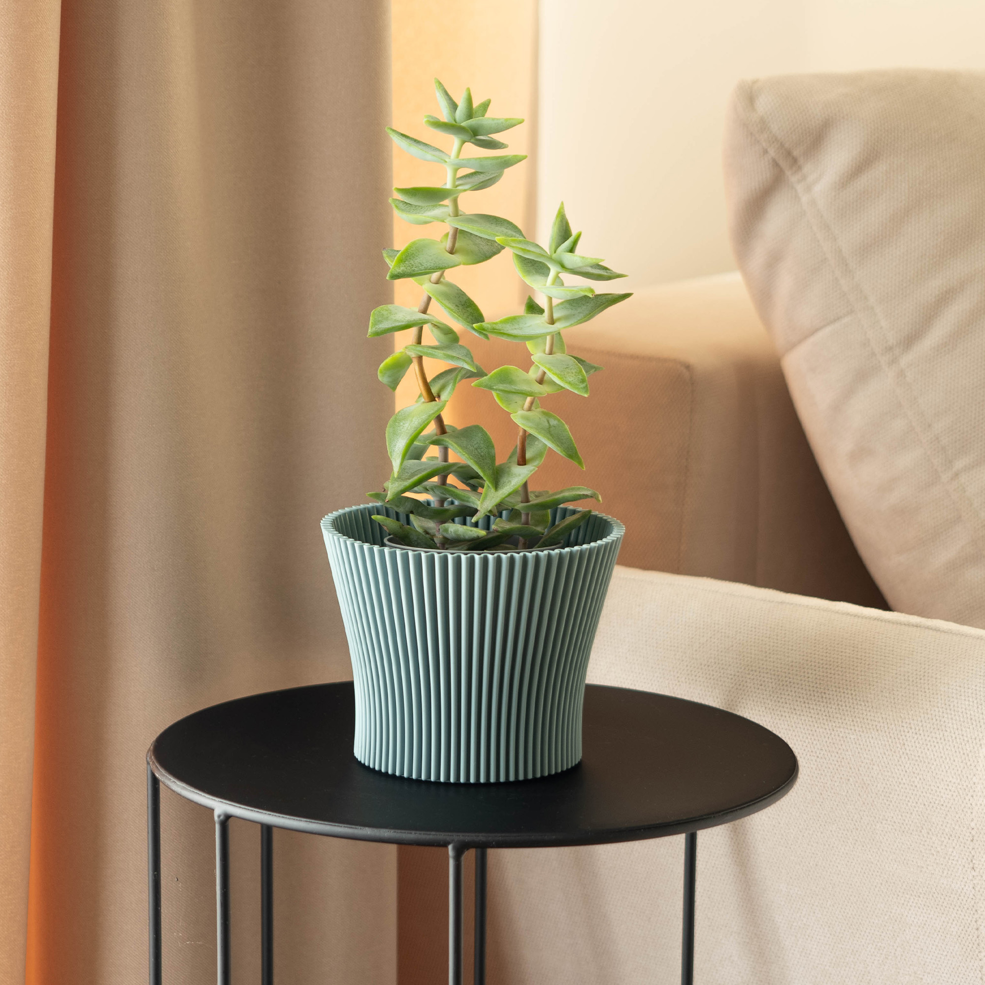 Doniczka na kwiaty Estrela 14cm błękitny