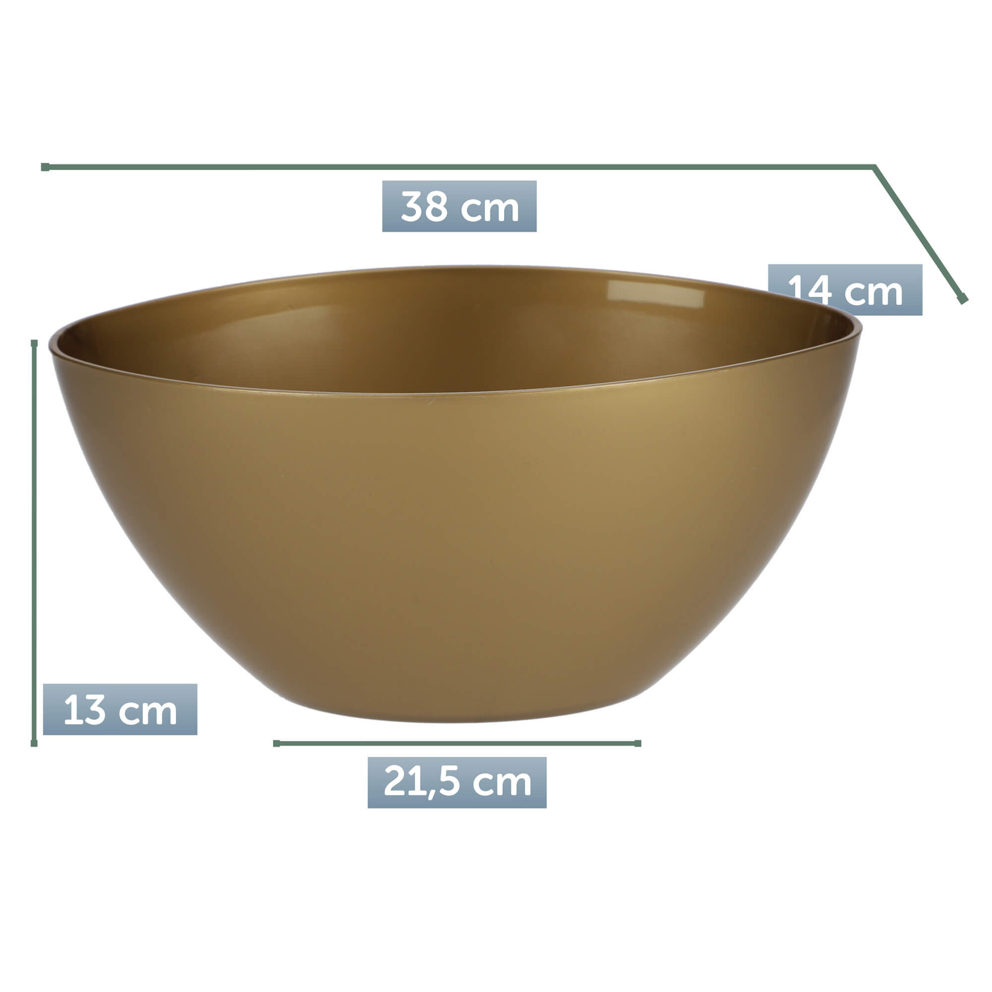 Doniczka na kwiaty Ptuj owalna 38 cm, złota