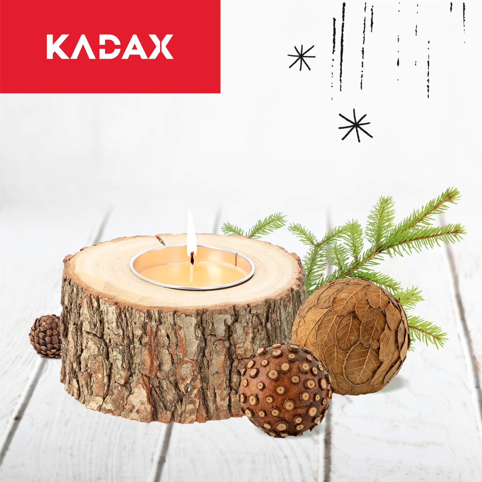 Świeca rustykalna zapachowa średnia 24 cm, pomarańczowa