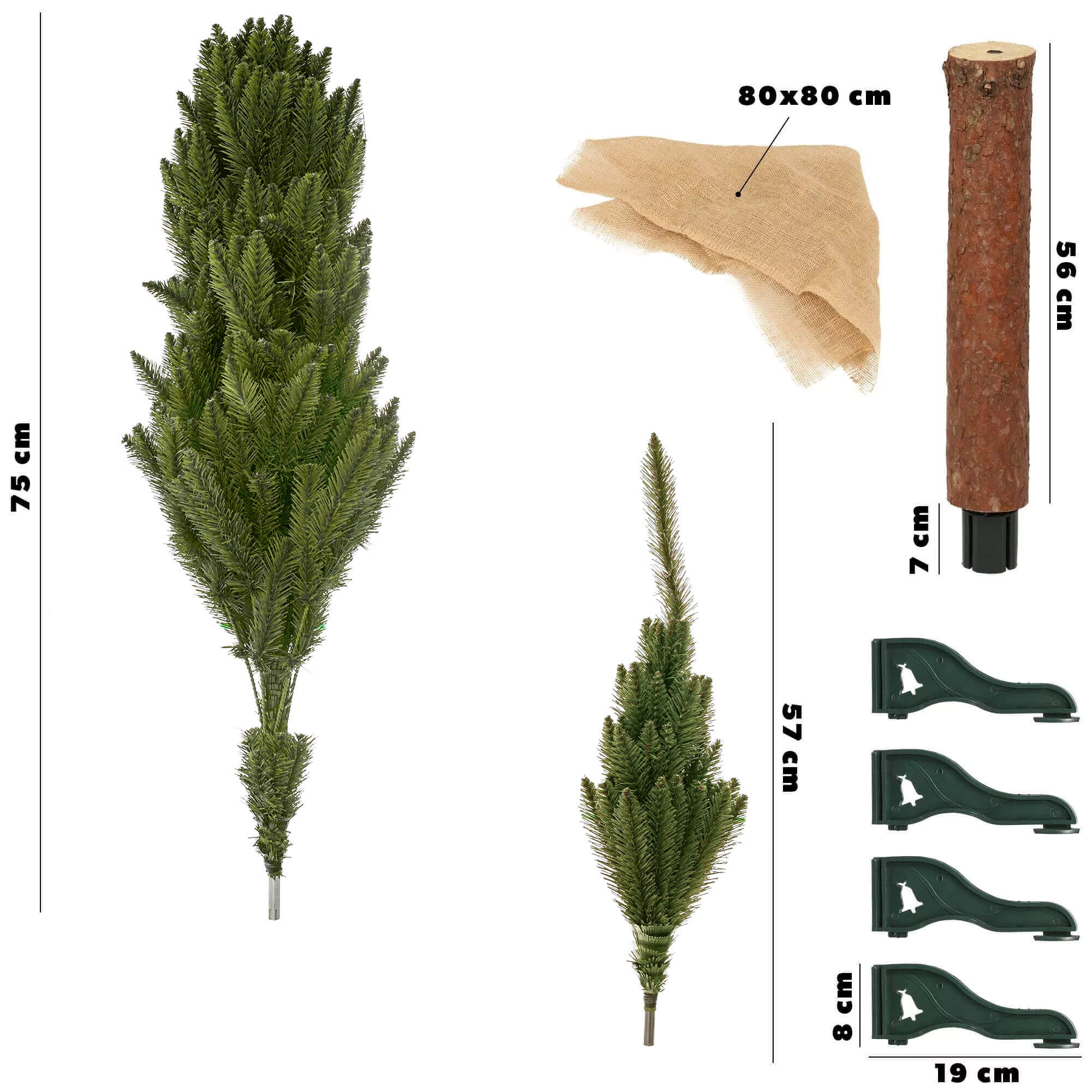 Sztuczna choinka na pniu Mireval 180 cm