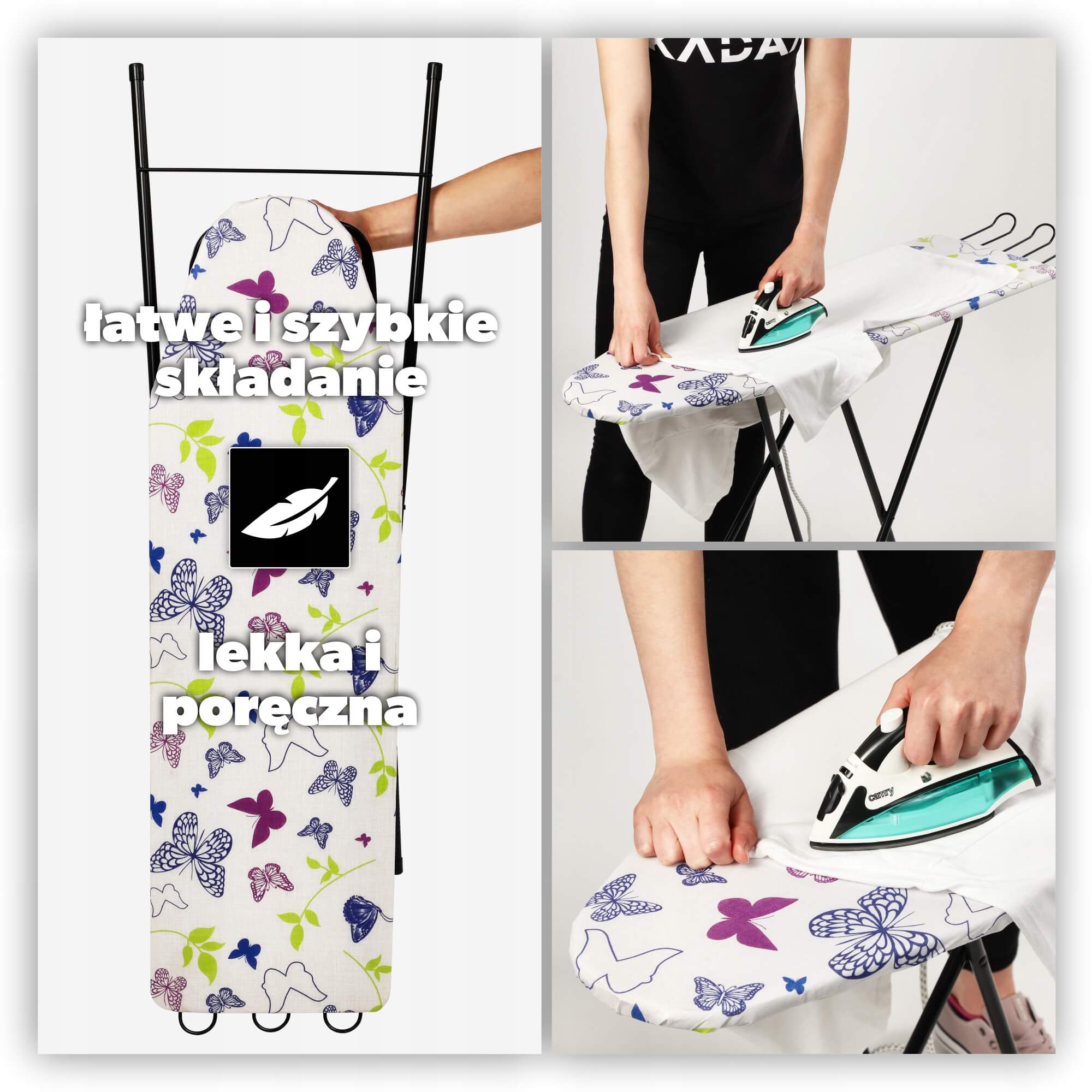 Deska do prasowania z uchwytem 100 x 30 cm, wielokolorowa