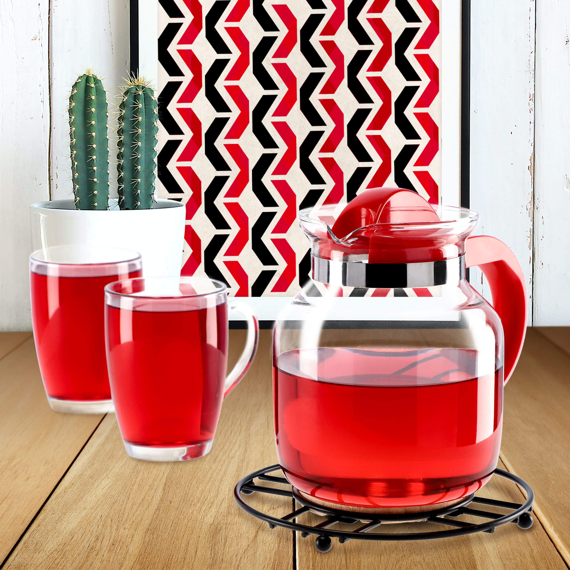 Podstawka metalowa pod naczynia 18 cm, czarna