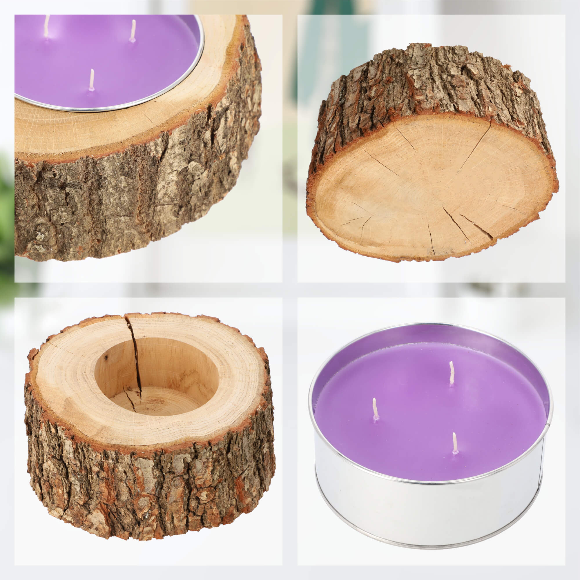 Świeca rustykalna zapachowa duża 18 cm, lawendowa