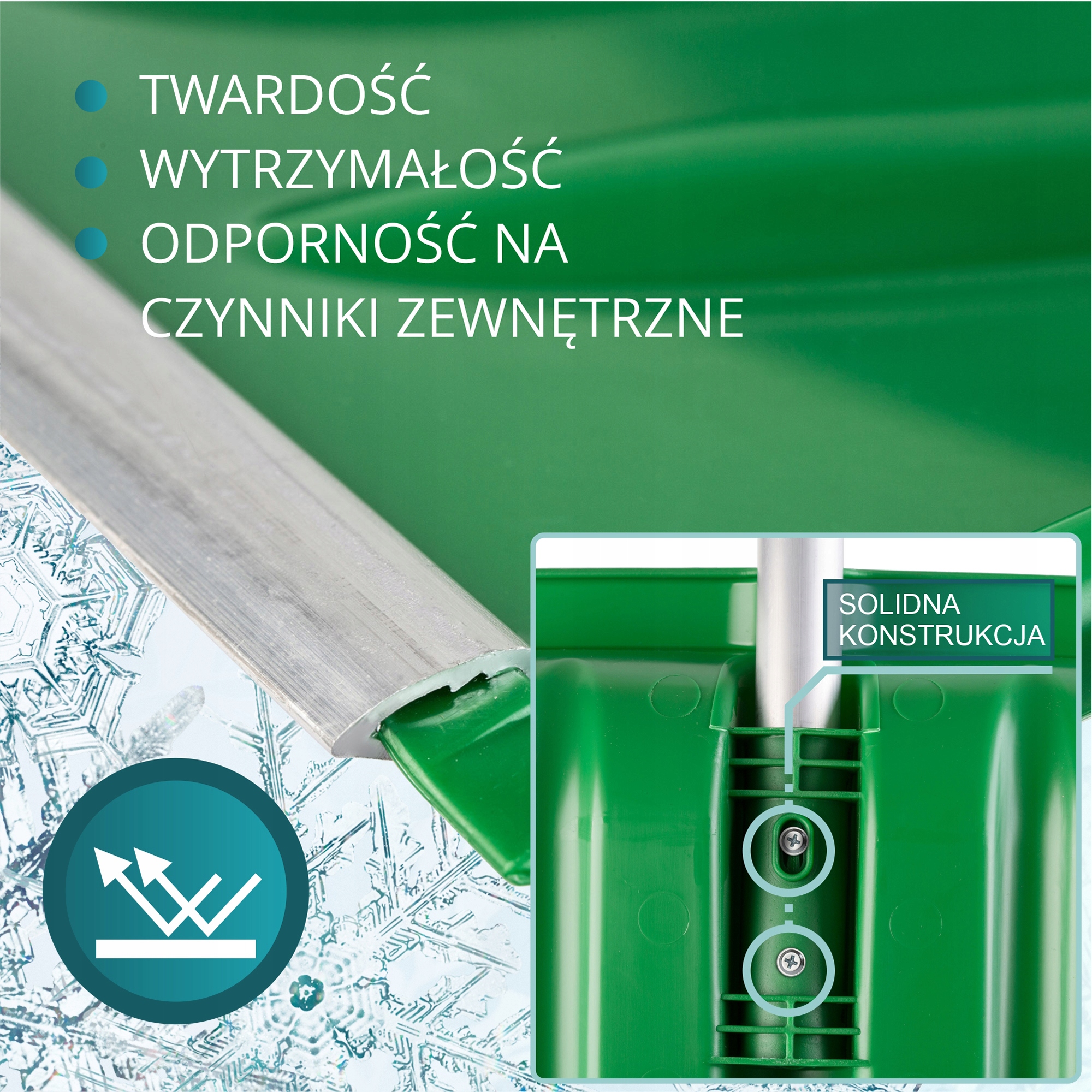 Łopata do śniegu 132 cm, zielona