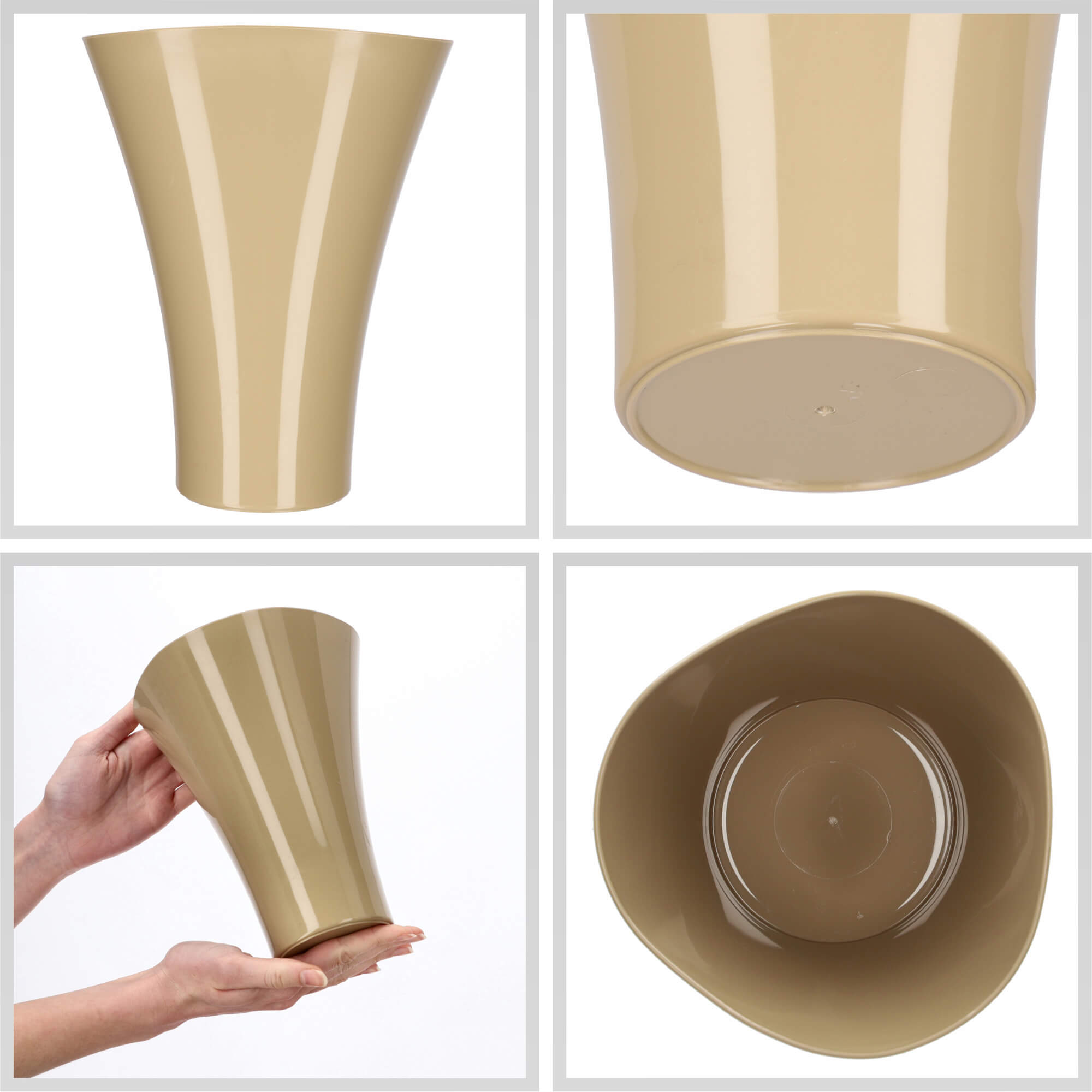 Doniczka na kwiaty Meria 17 cm, beżowa