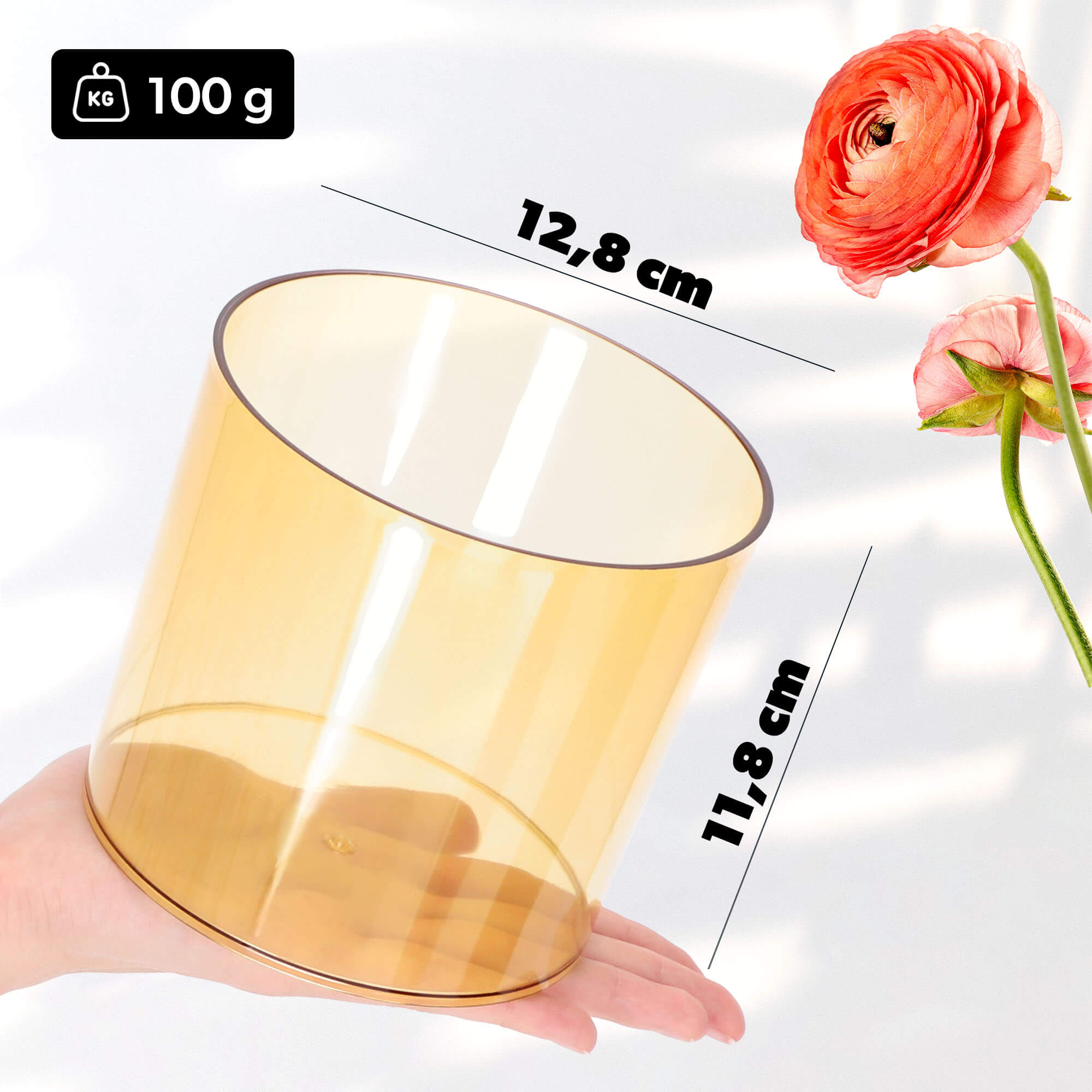 Doniczka na kwiaty okrągła Figari 12 cm, miodowy