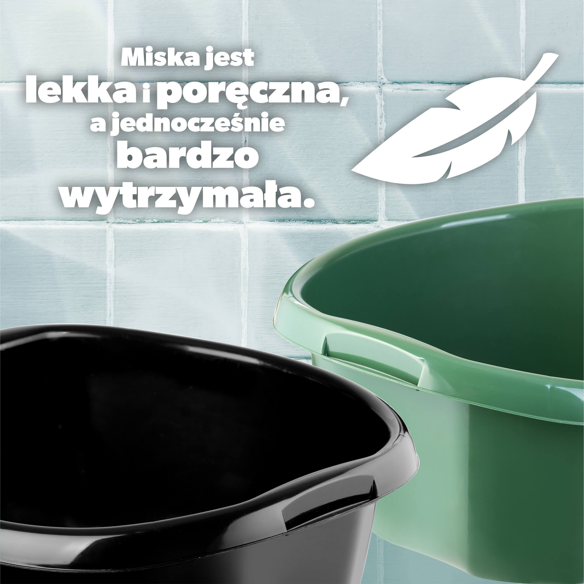 Miednica plastikowa z uchwytami 25L, czarna