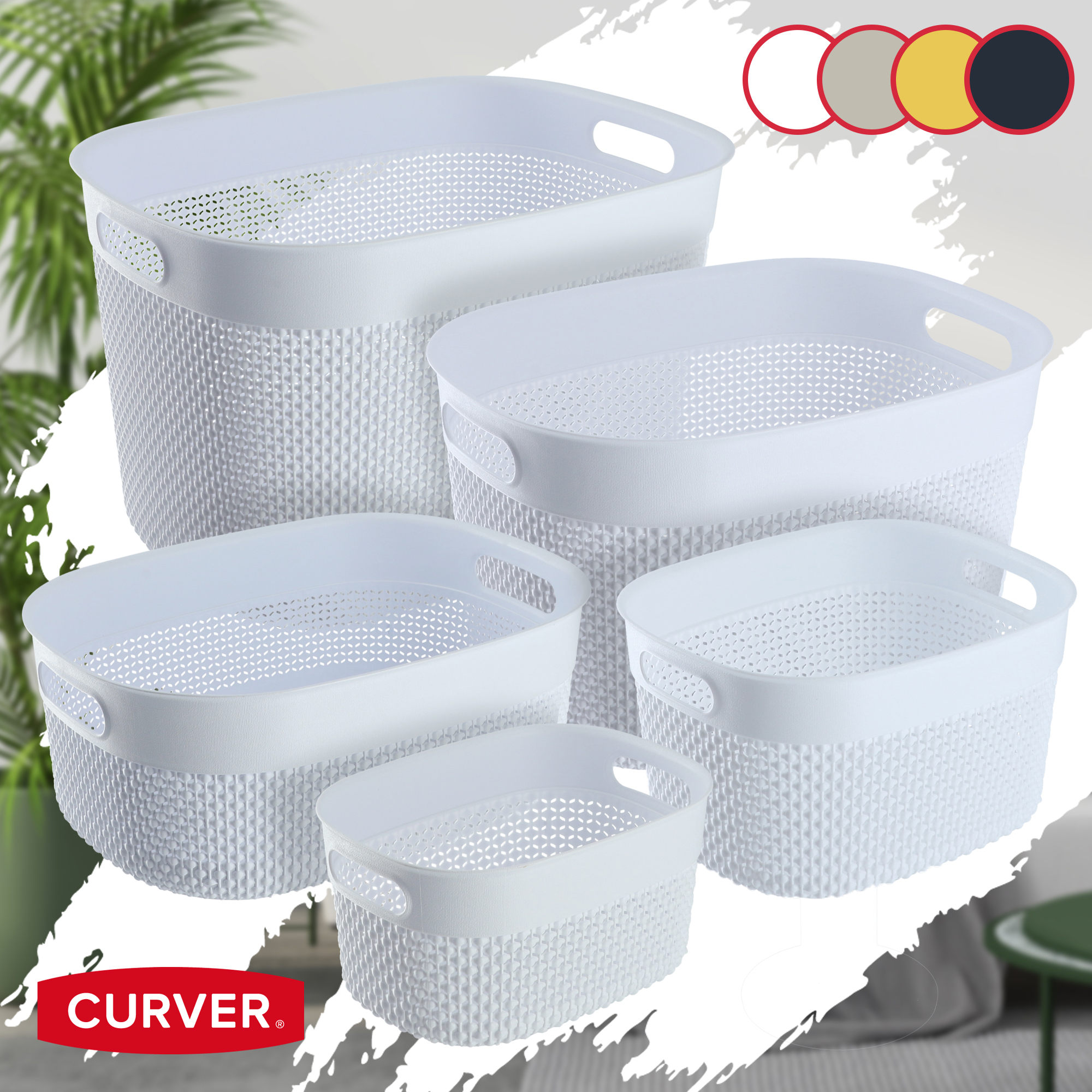 Koszyk prostokątny 3,5l Curver Filo Recycled, biały