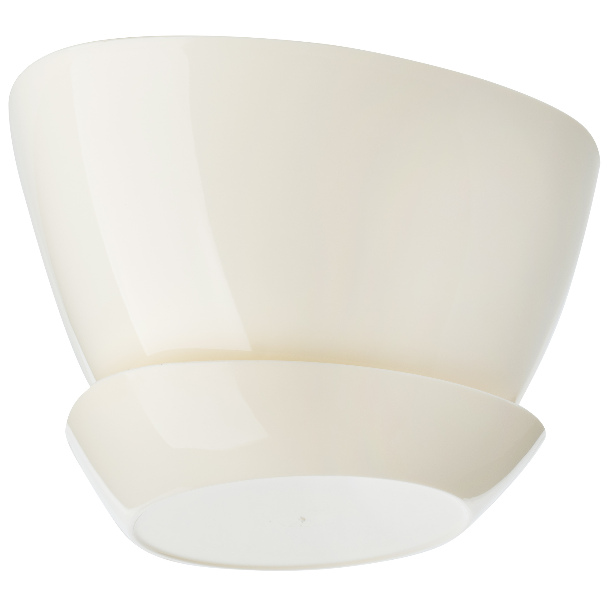 Doniczka trójkątna z podstawką 23 x 16 cm, kremowa