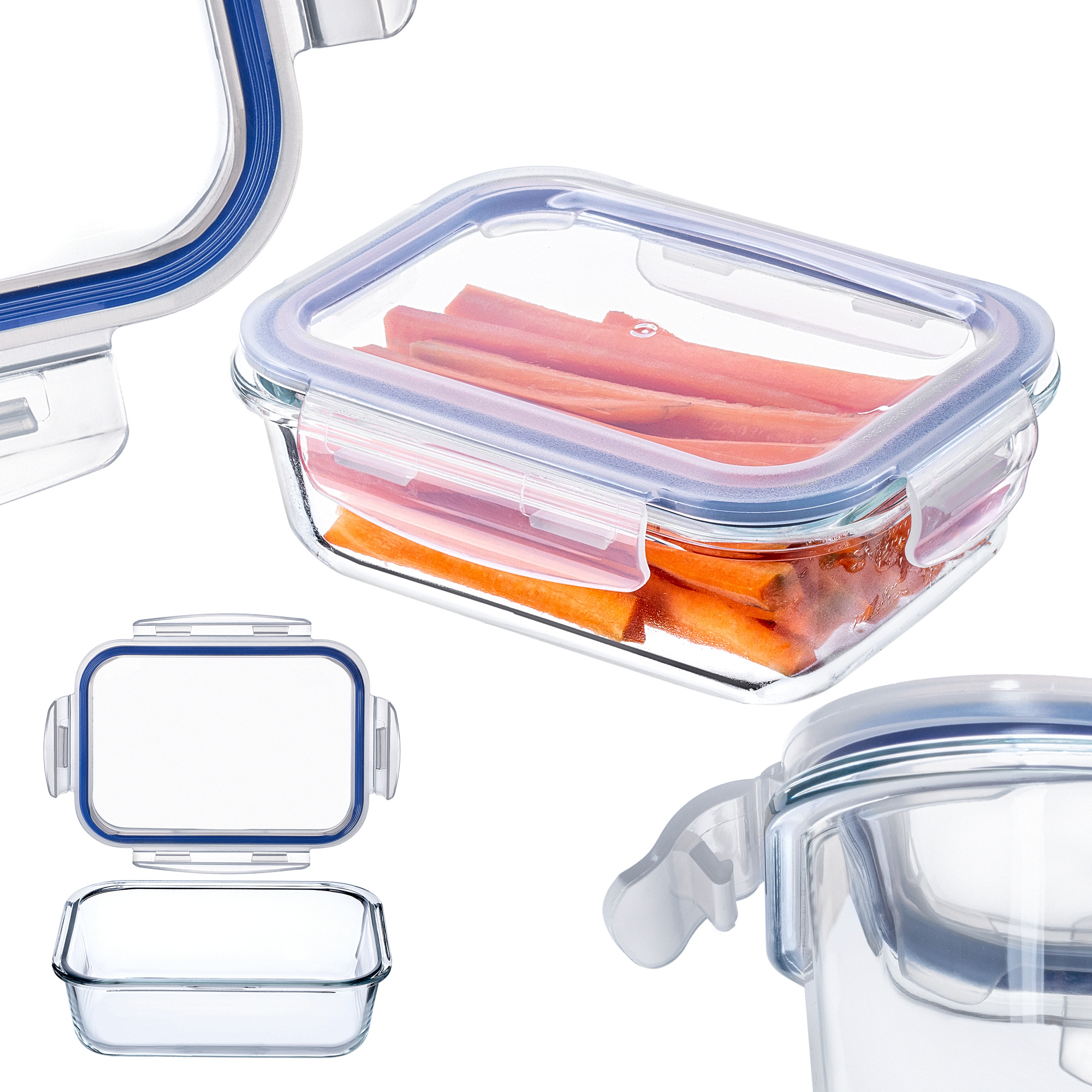 Szklany pojemnik na żywność Athie 640ml prostokątny