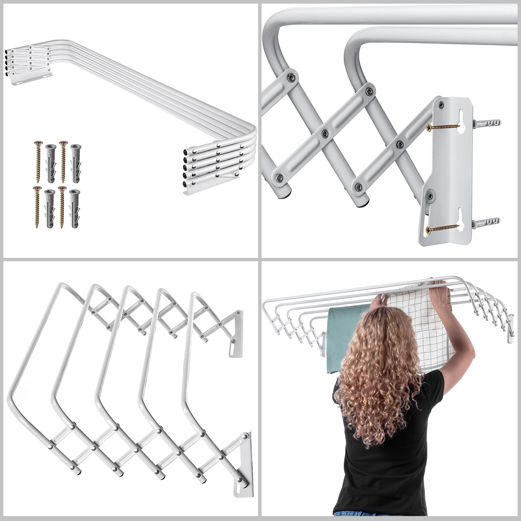 Suszarka ścienna harmonijkowa Brede 100 cm 5m