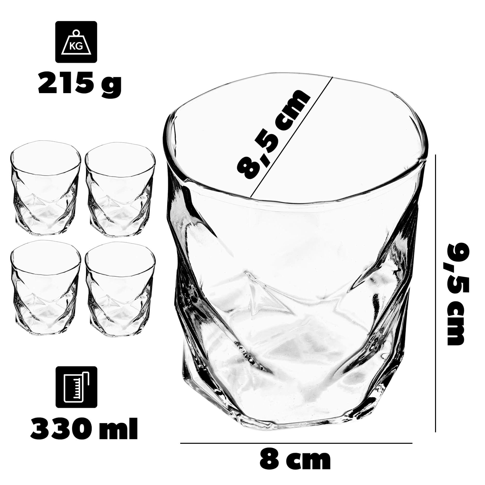 Szklanka do drinków i napojów Vieste 330 ml 4 szt.