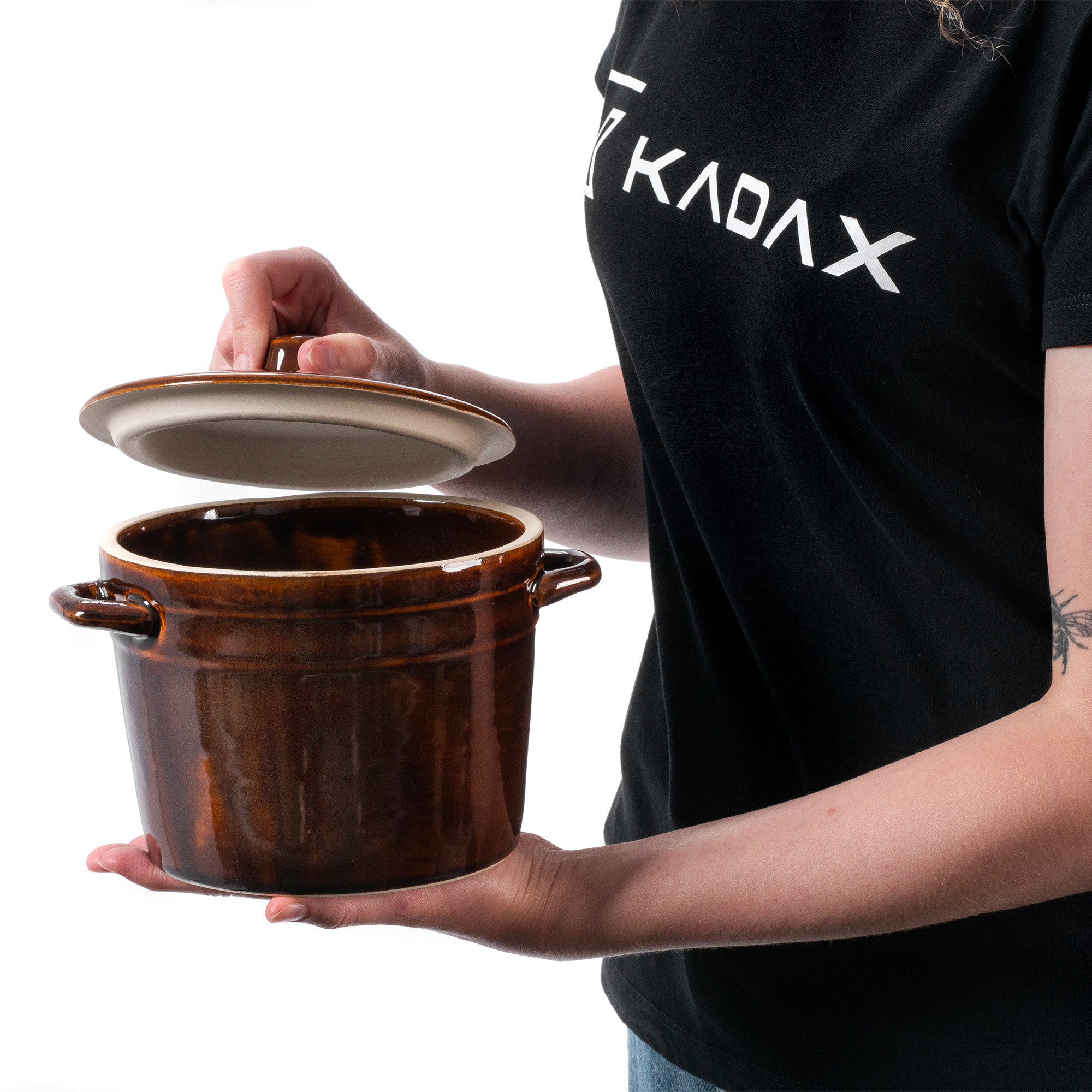 Garnek kamionkowy Athena 1.5L 15cm z pokrywką