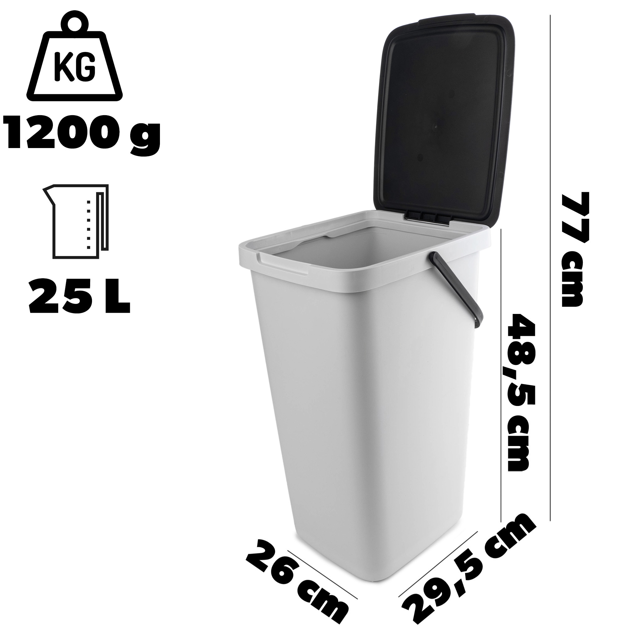 Kosz na śmieci Salans popiel 25L