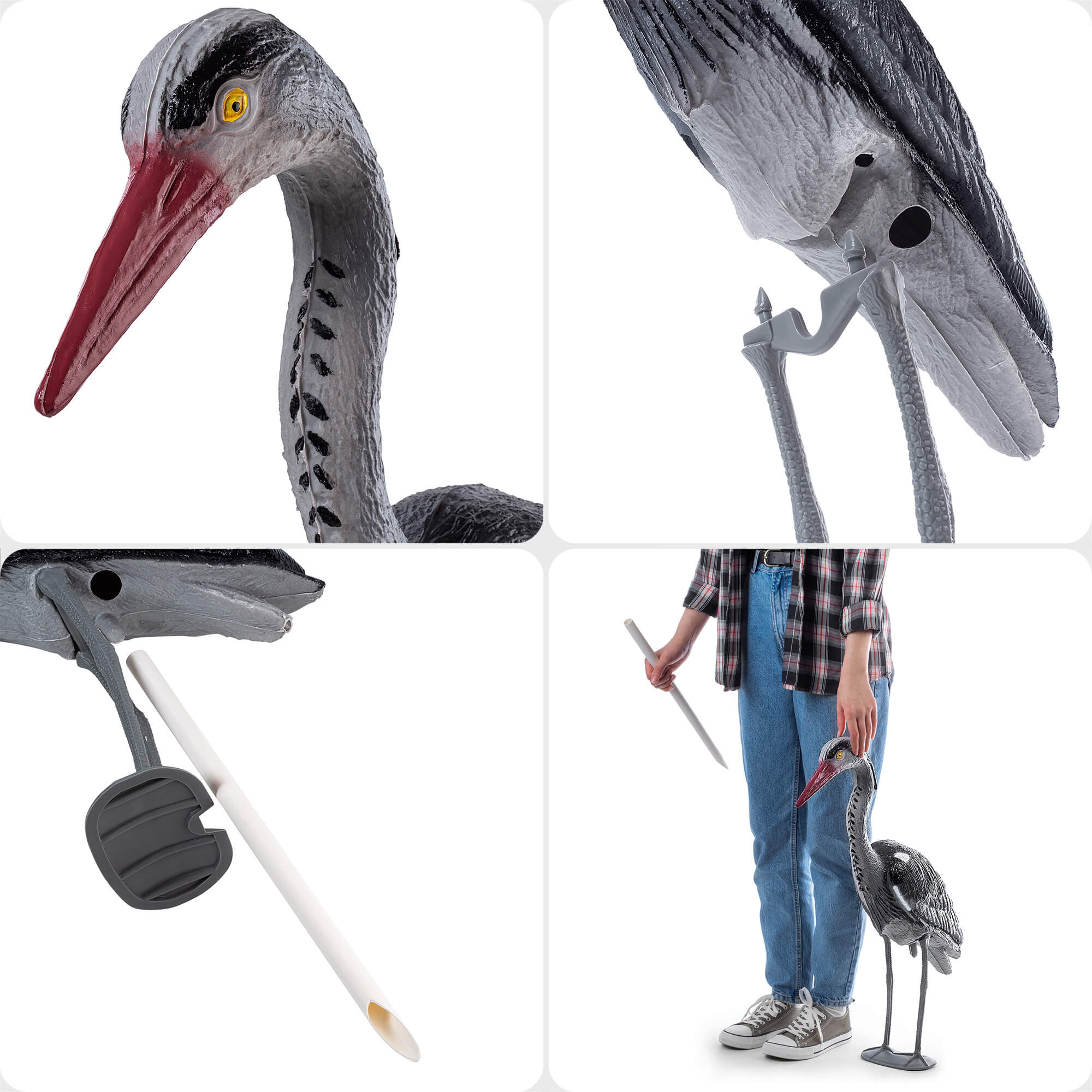 Figurka czapli Casole dekoracja ogrodowa 70 x 61 cm