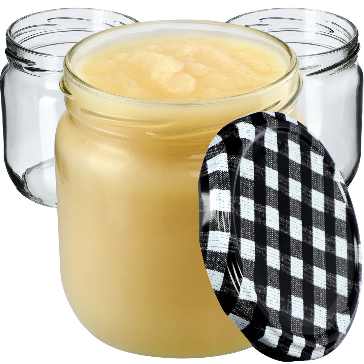 Słoiki na przetwory Salla 425ml 48szt 82mm + wieczka "Czarna Krata"