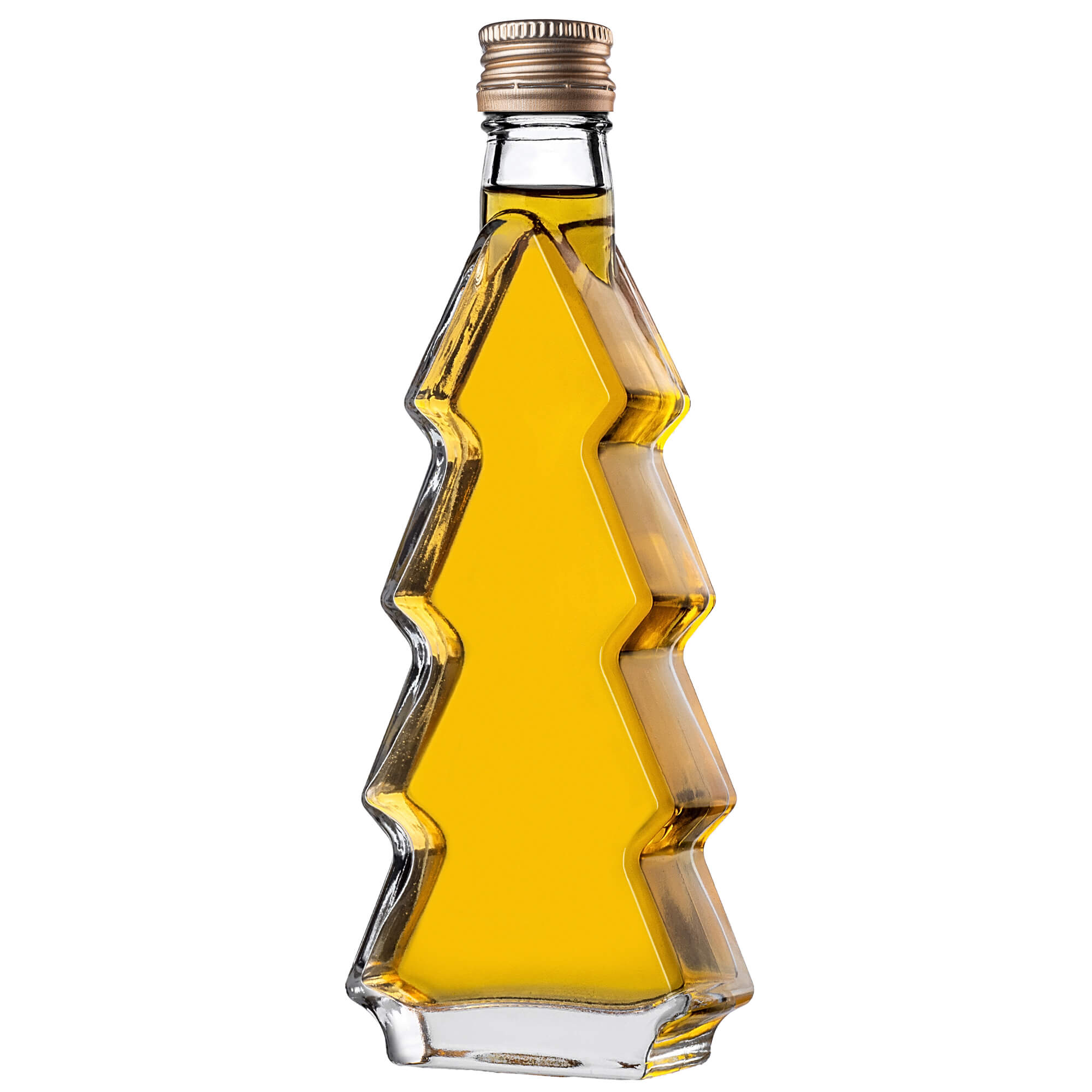 Szklana butelka choinka Enna 200ml ze złotą zakrętką 1 szt.