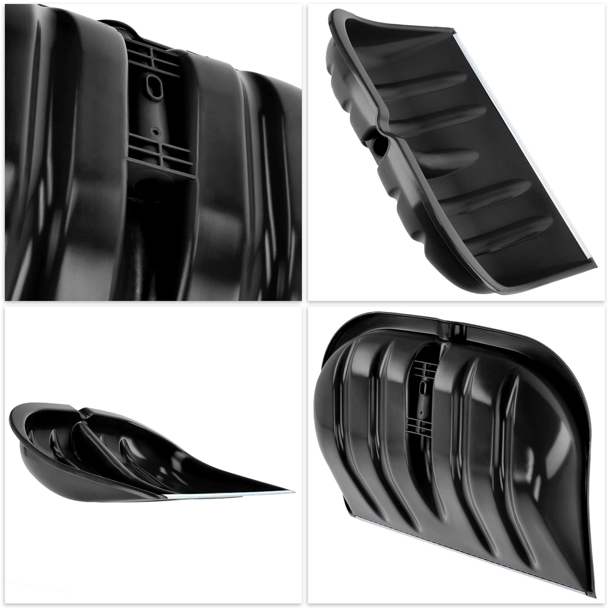 Zestaw do odśnieżania łopata do śniegu trzon drewniany srebrna + szufla łopata do śniegu czarna