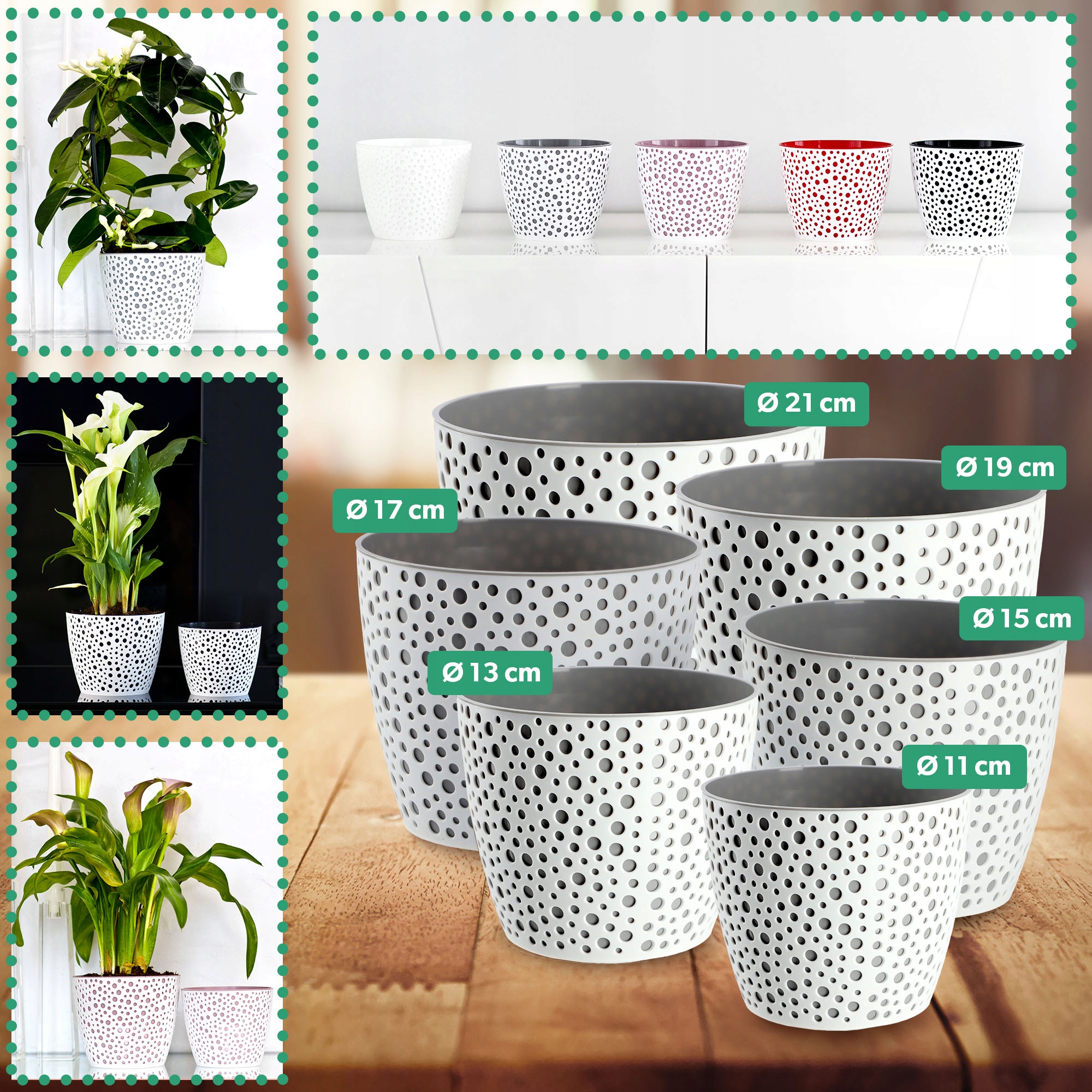 Doniczka na kwiaty Casini 19 cm, szara