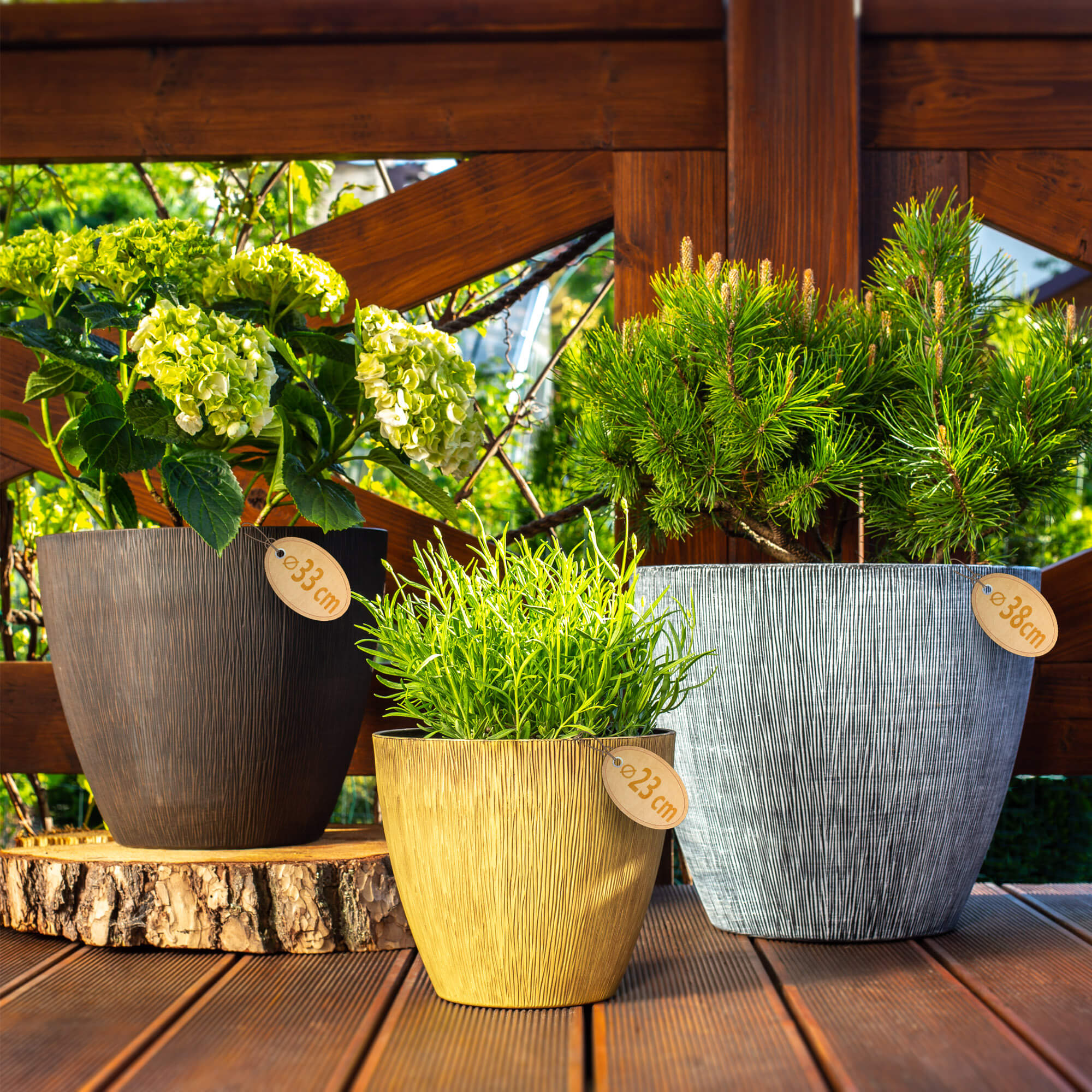 Donica na rośliny 33 cm, szara