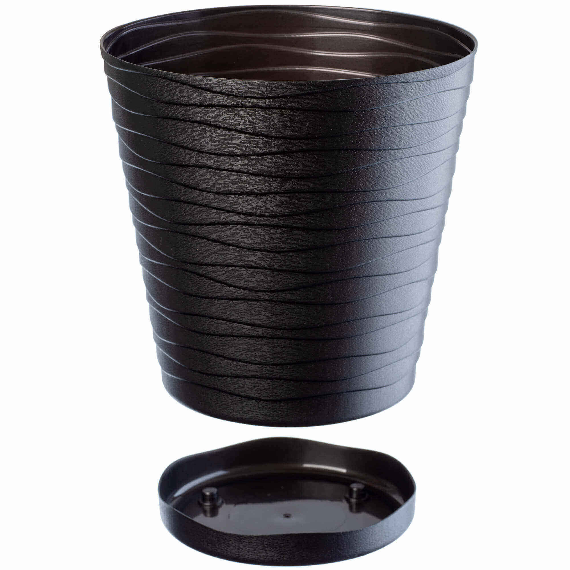 Doniczka z podstawką Greve 19 cm, czarna