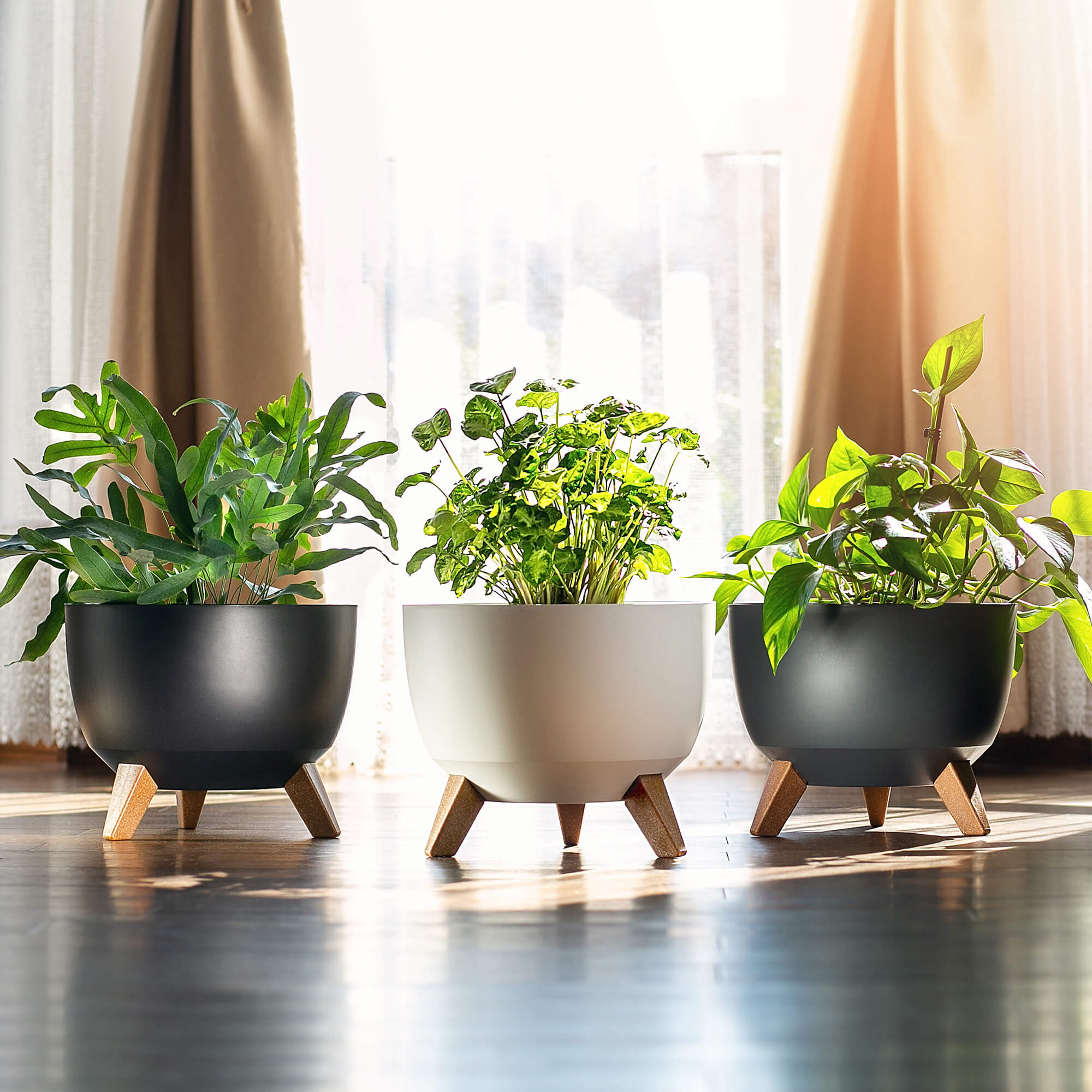 Misa na kwiaty z nóżkami Luri 29 cm, biała