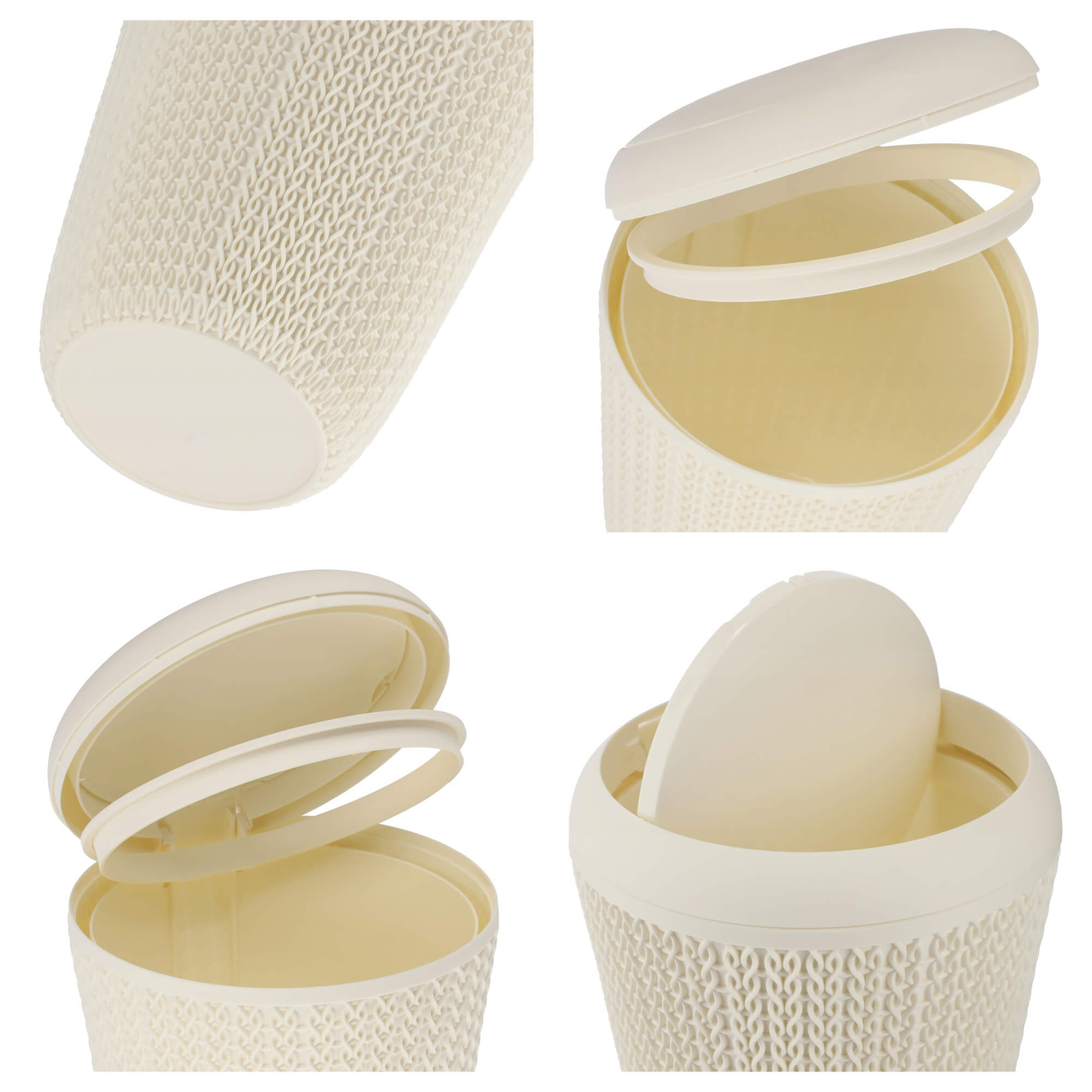 Kosz na śmieci Curver Knit 6L, kremowy