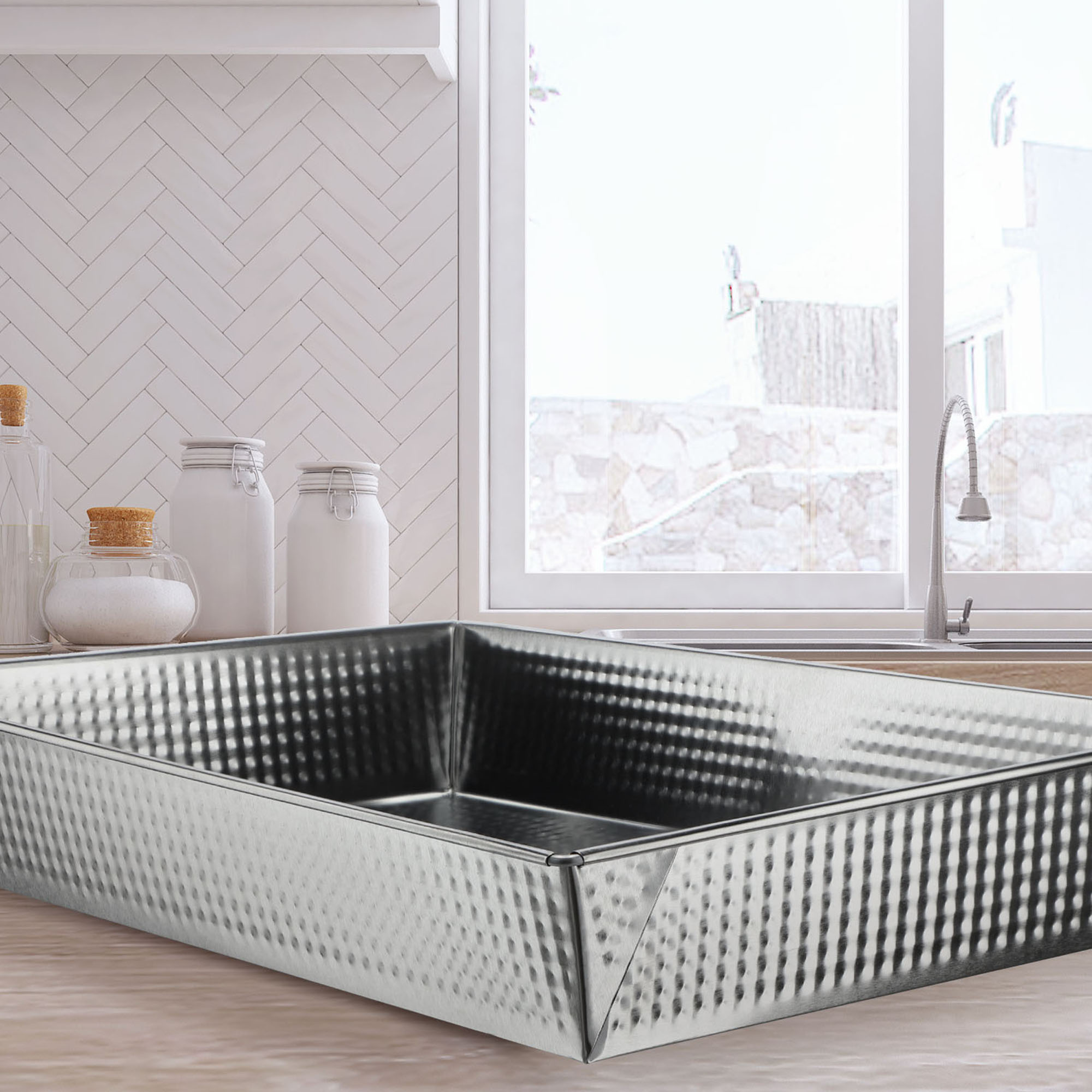 Zestaw blach do pieczenia 30 + 36 + 40 cm, srebrne