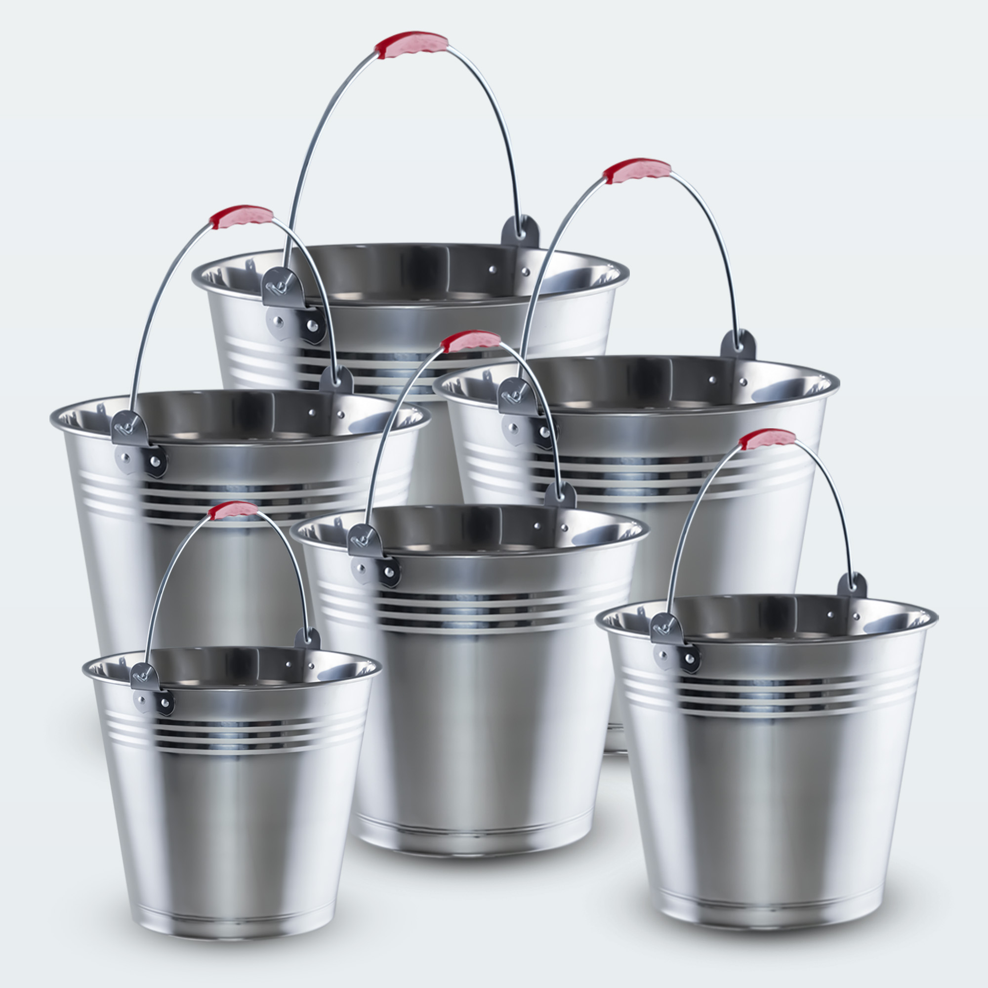 Wiadro nierdzewne Ciney z uchwytem 8L