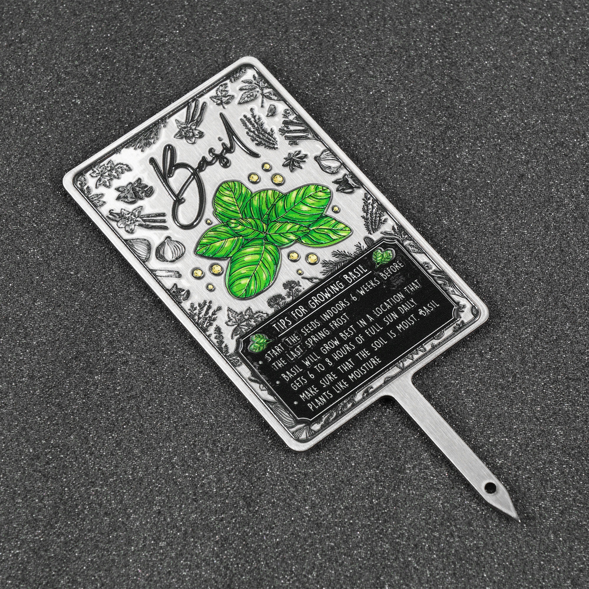 Tabliczka do ziół 5 x 12 cm, bazylia