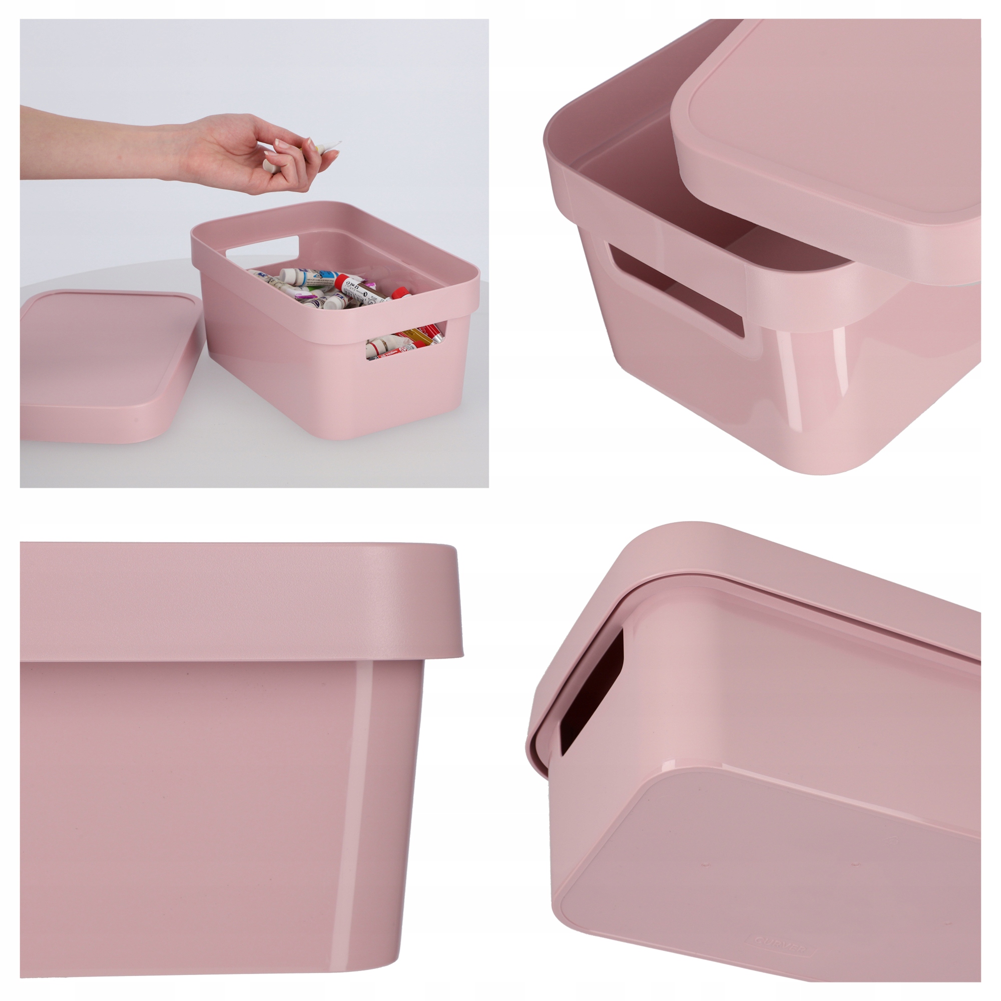 Pojemniki do przechowywania Curver Infinity 4.5+11+17L różowe z pokrywą