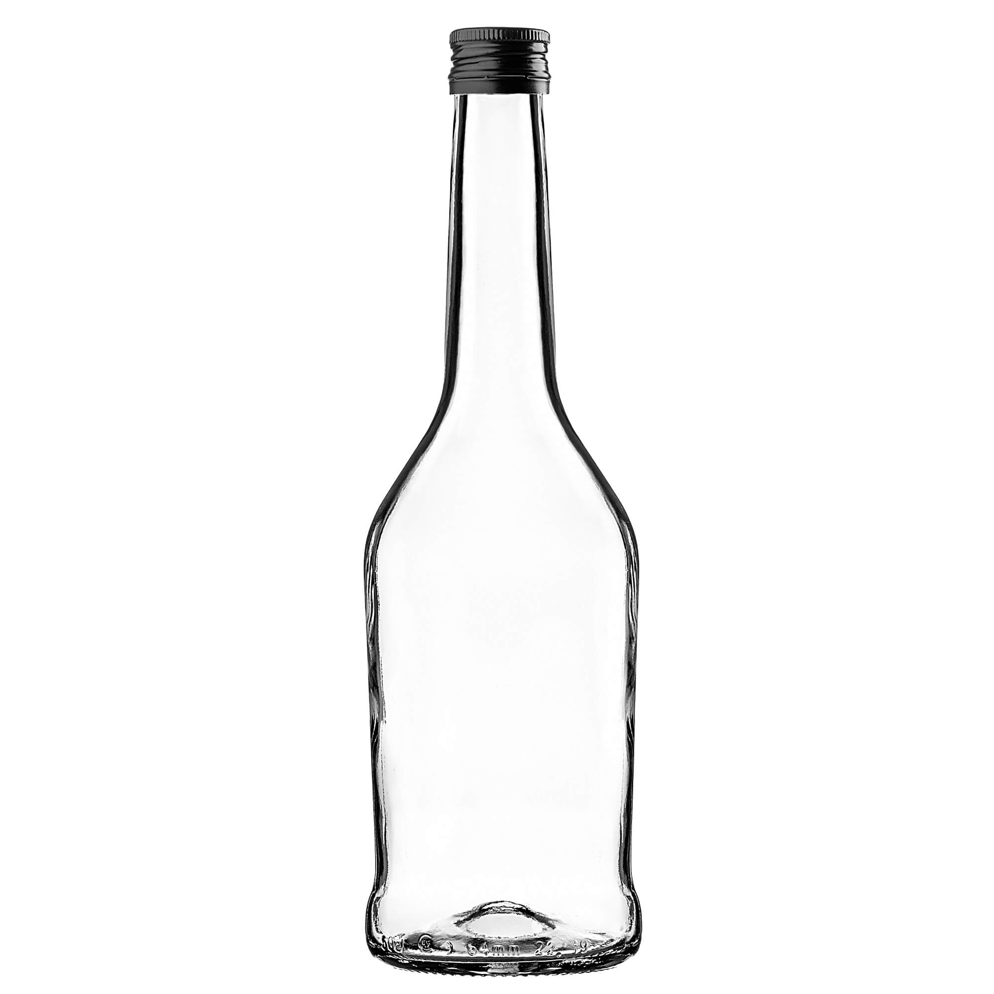 Szklana butelka na nalewkę Loiret 500ml z czarną zakrętką 1 szt.