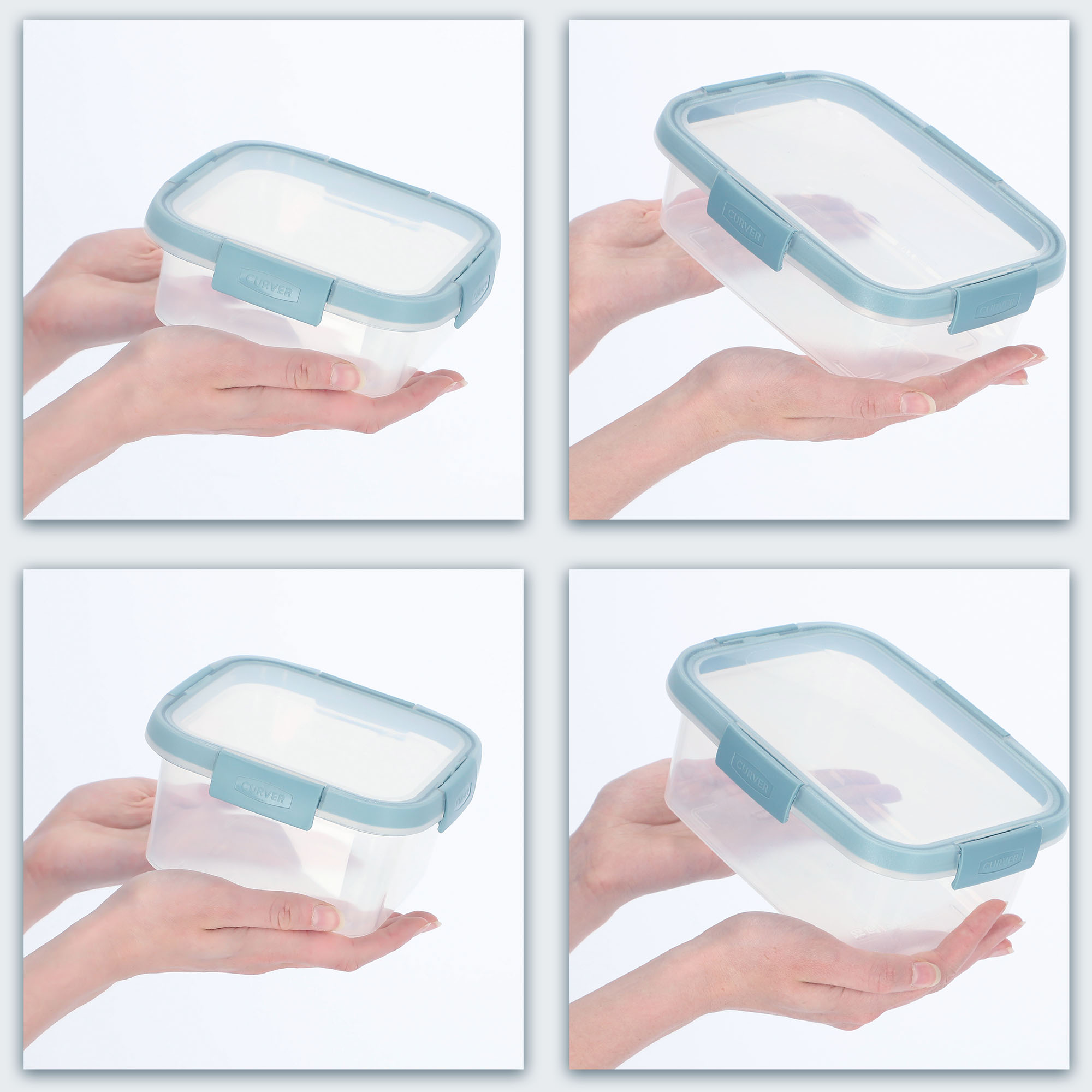 Zestaw czterech plastikowych pojemników Curver Smart Fresh