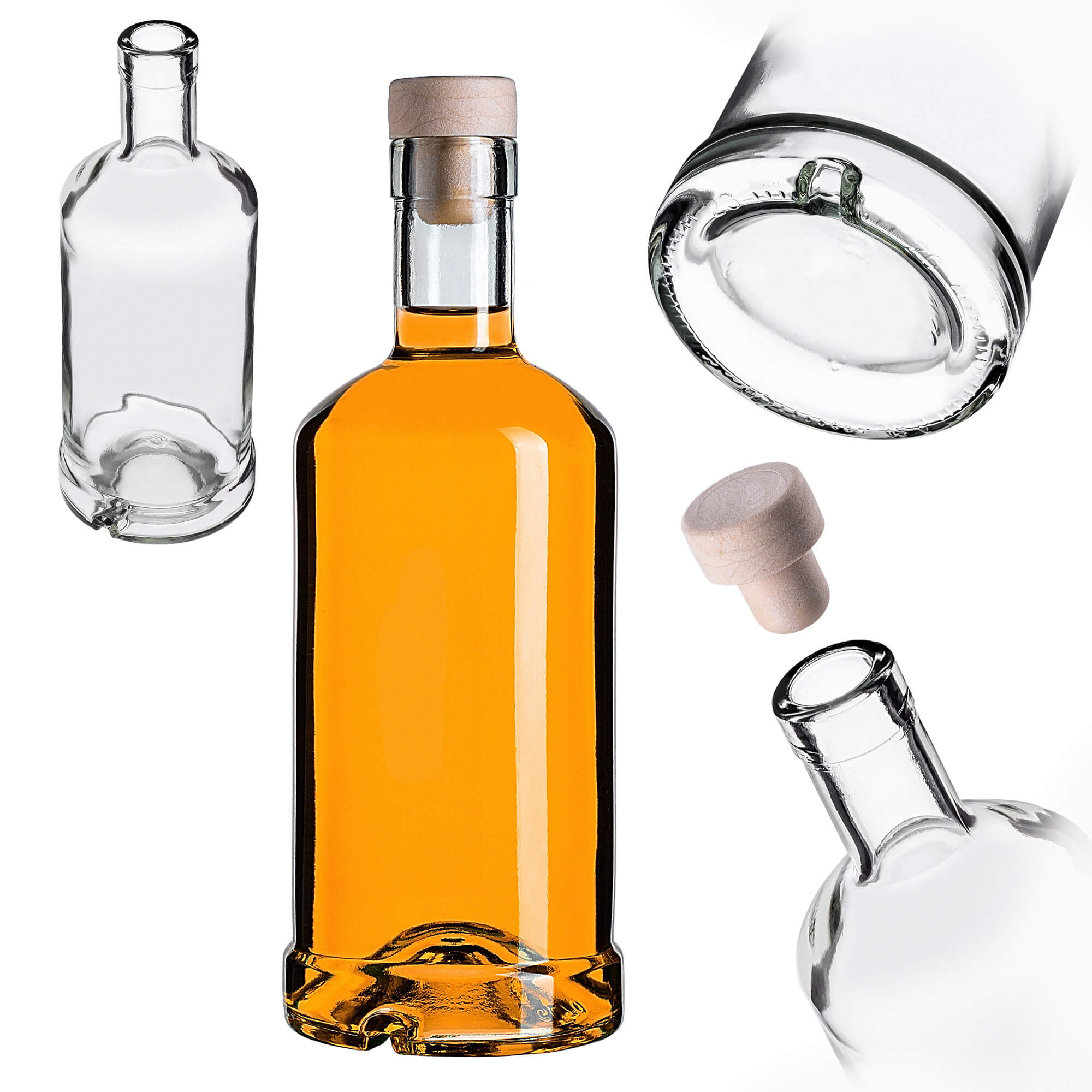 Szklana butelka na alkohole Tadek 500ml z korkiem syntetycznym 1 szt.