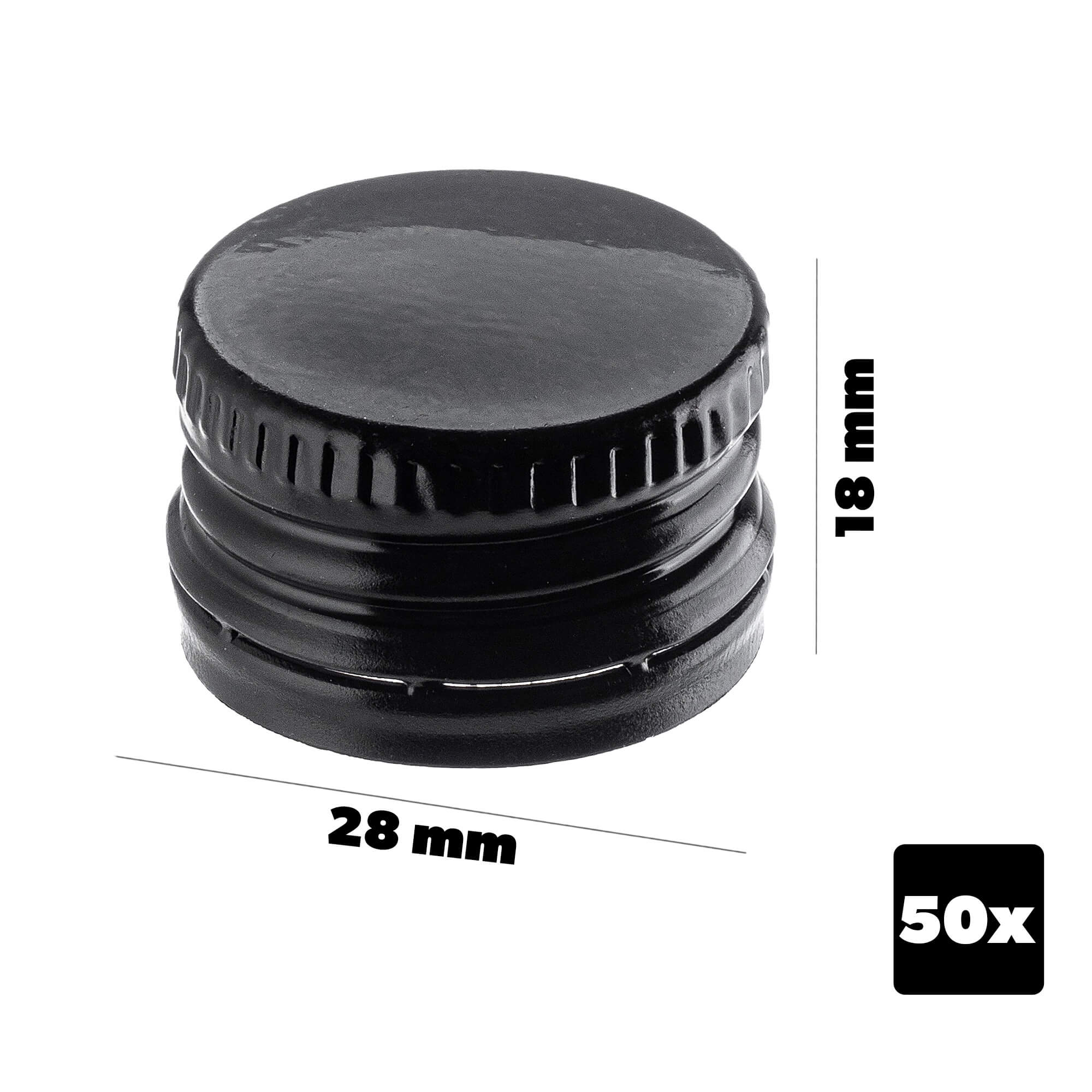 Aluminiowa zakrętka do butelek Annot fi 28mm czarna 50 szt.