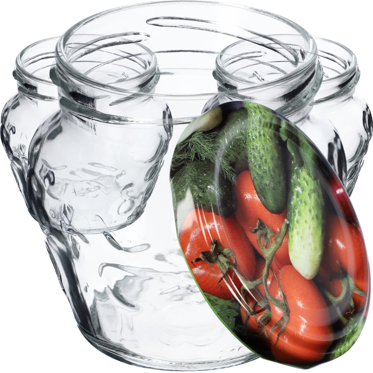 Słoiki Kemi 200ml 100szt 66mm + wieczka "Warzywa"