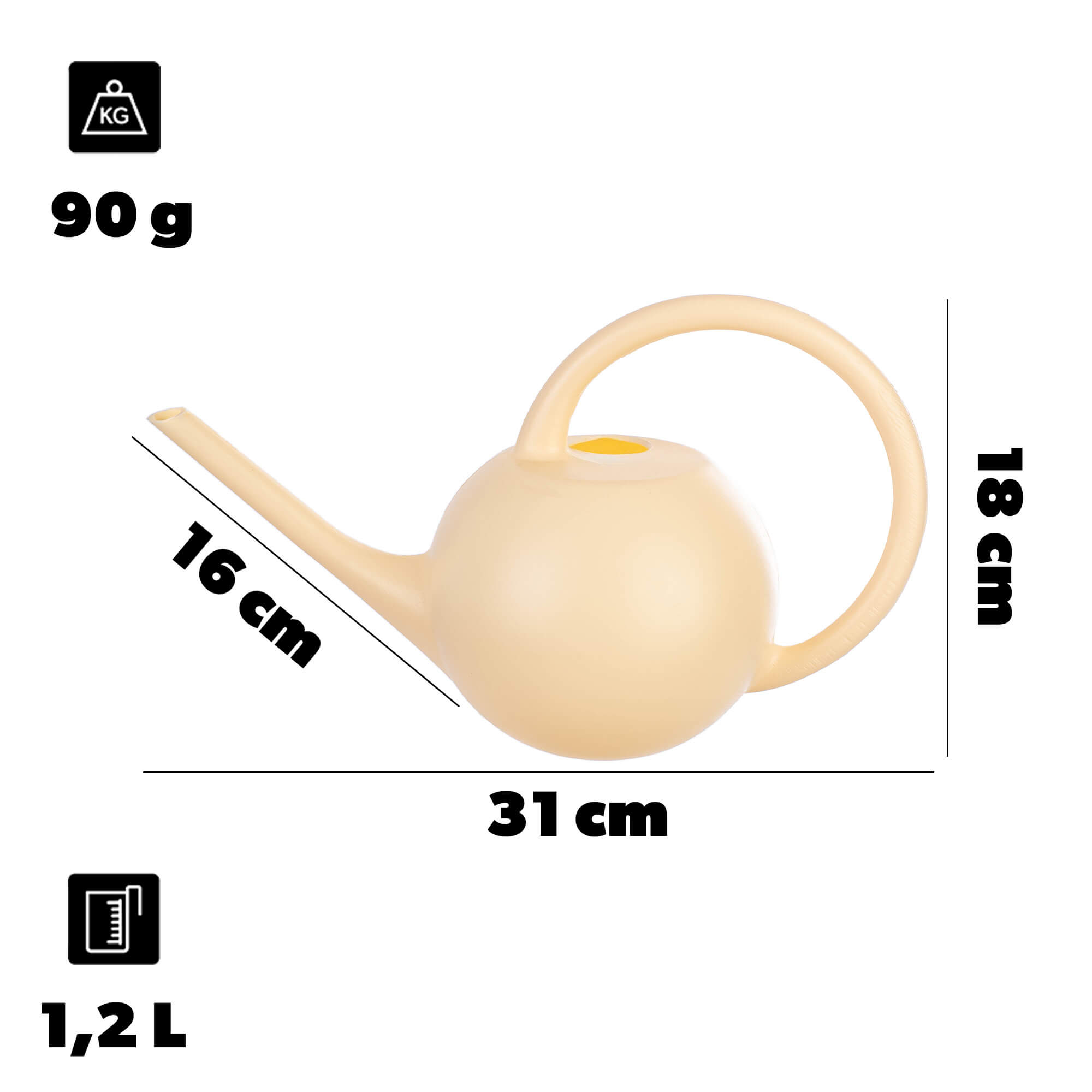 Konewka Ginai 1.2L kremowa