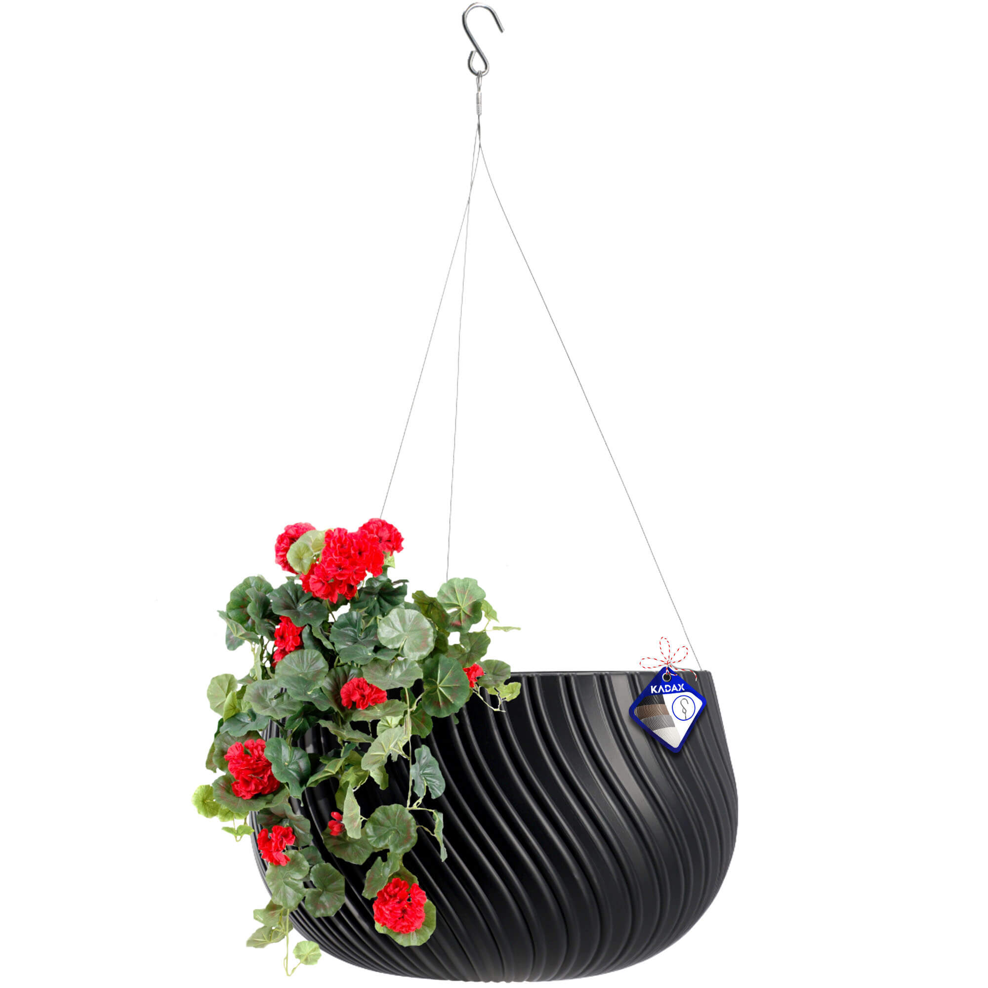 Doniczka wisząca z wkładem Rucas 29 cm, antracyt